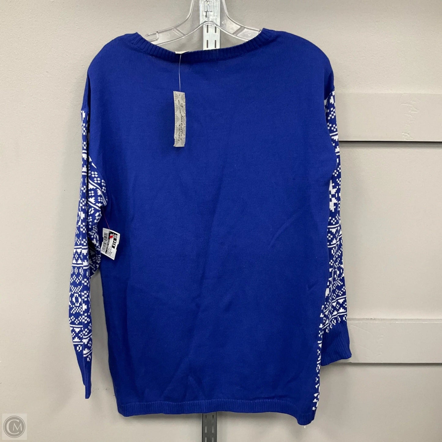 Sweater By Clothes Mentor In Blue & White, Size: Xl