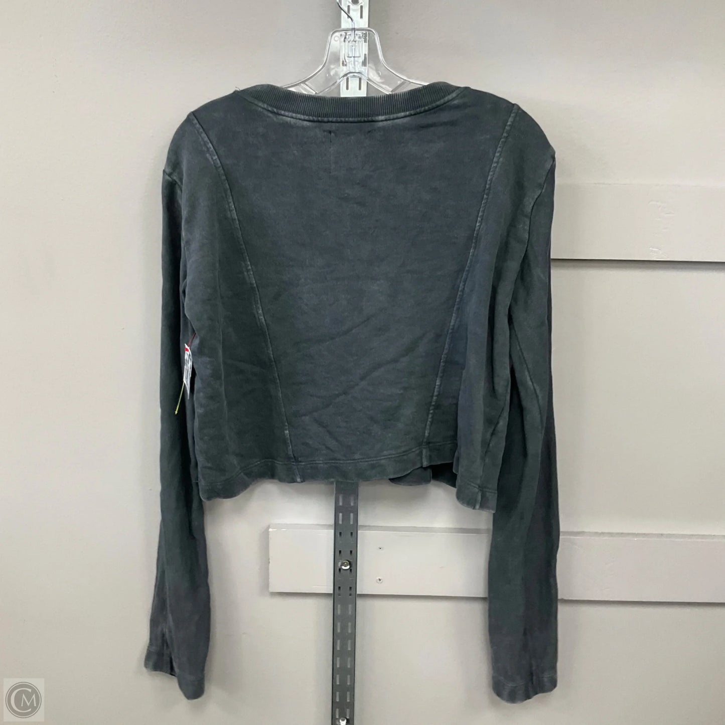 Top Long Sleeve By Zara In Grey, Size: L