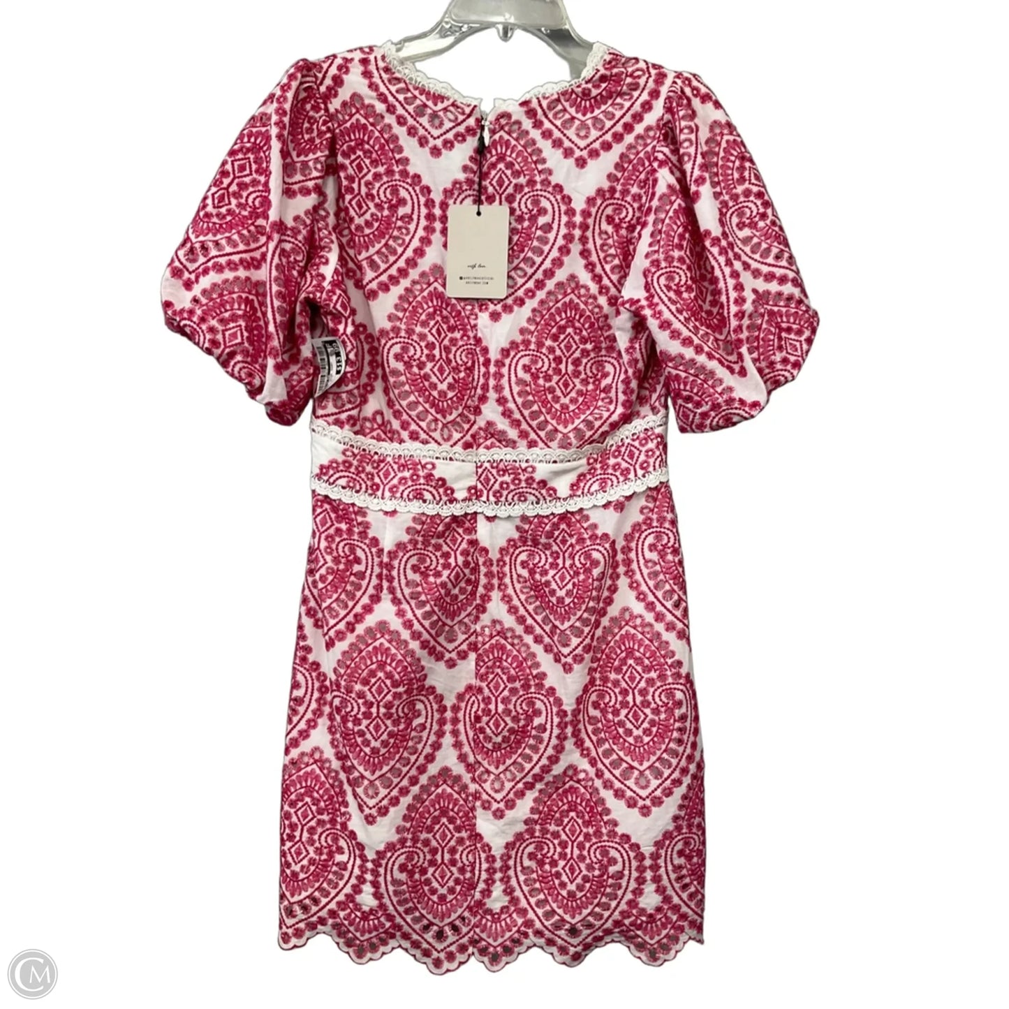 Dress Casual Short By Adelyn Rae In Pink & White, Size: M