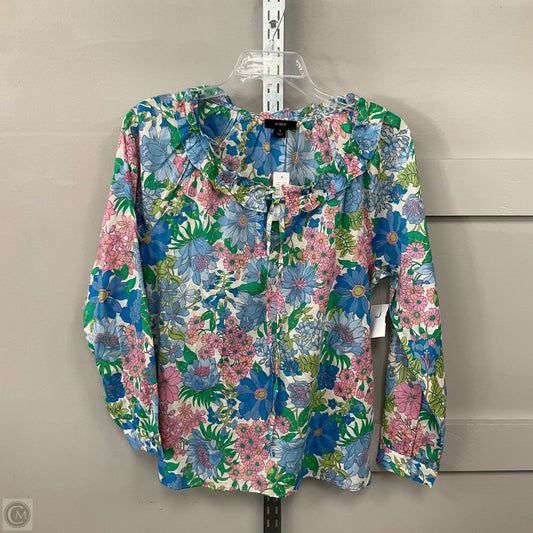 Top Long Sleeve By J. Crew In Floral Print, Size: S