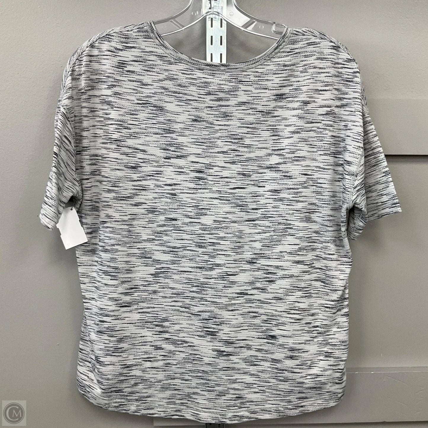 Top Short Sleeve By Lululemon In Grey & White, Size: 6