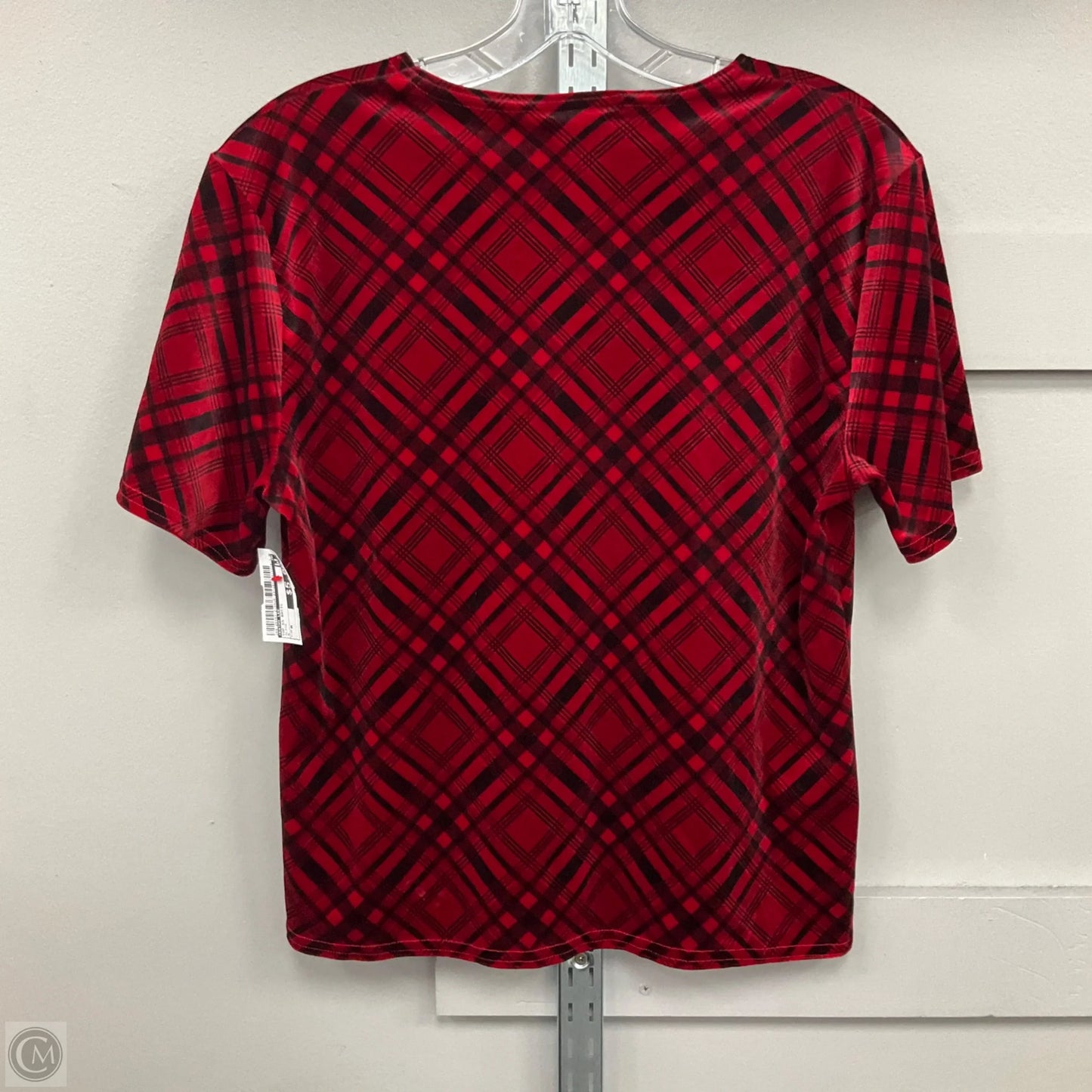Top Short Sleeve Basic By Kathy Lee In Plaid, Size: M