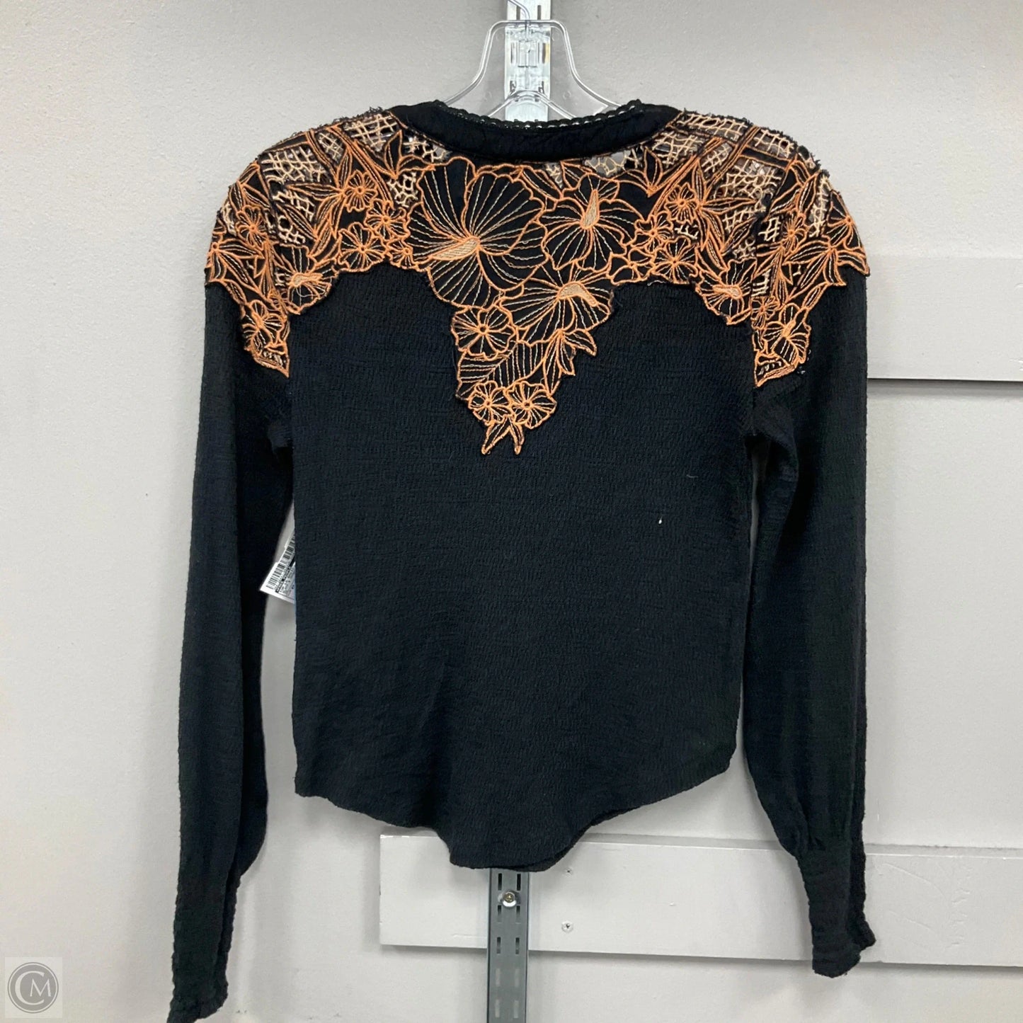 Top Long Sleeve Basic By Free People In Black & Orange, Size: Xs