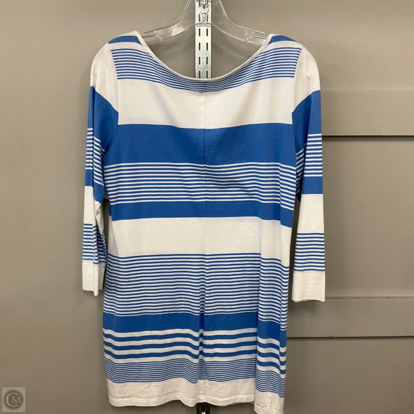 Top Long Sleeve By Lilly Pulitzer In Blue White, Size: M