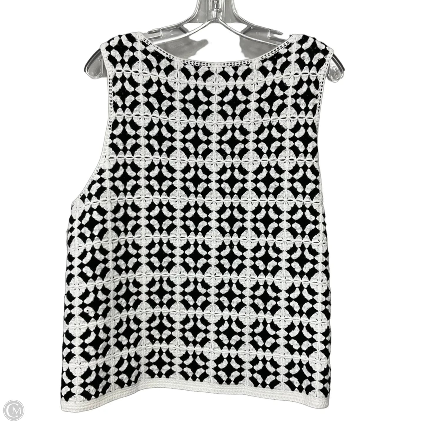Top Sleeveless By Ann Taylor In Black & White, Size: Xxl