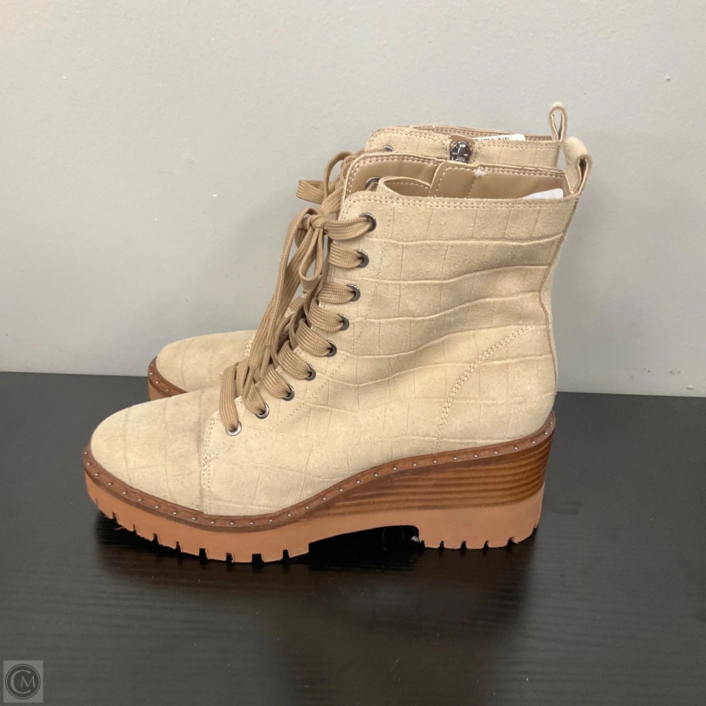 Shoes Heels Wedge By Vince Camuto In Brown & Tan, Size: 7.5