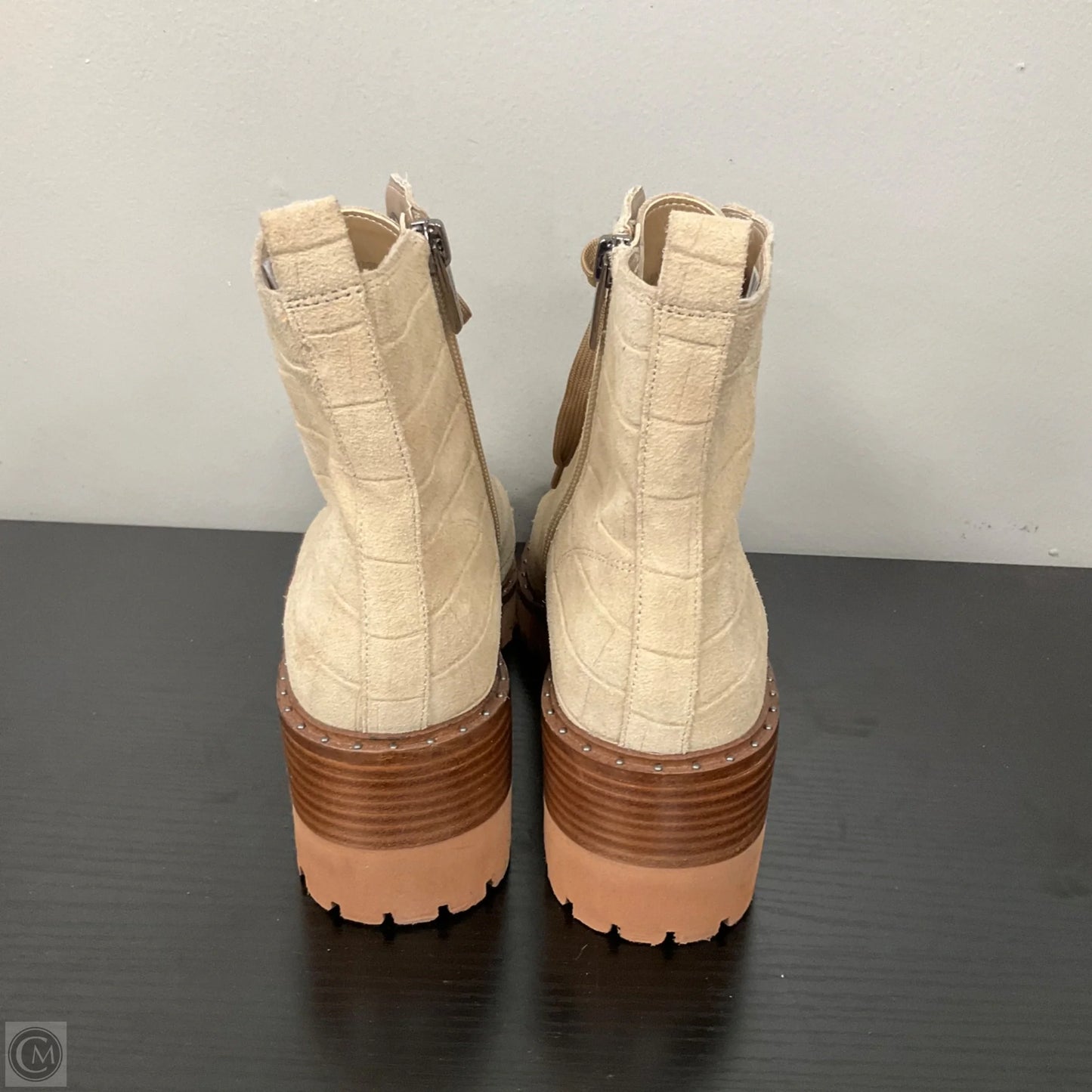 Shoes Heels Wedge By Vince Camuto In Brown & Tan, Size: 7.5