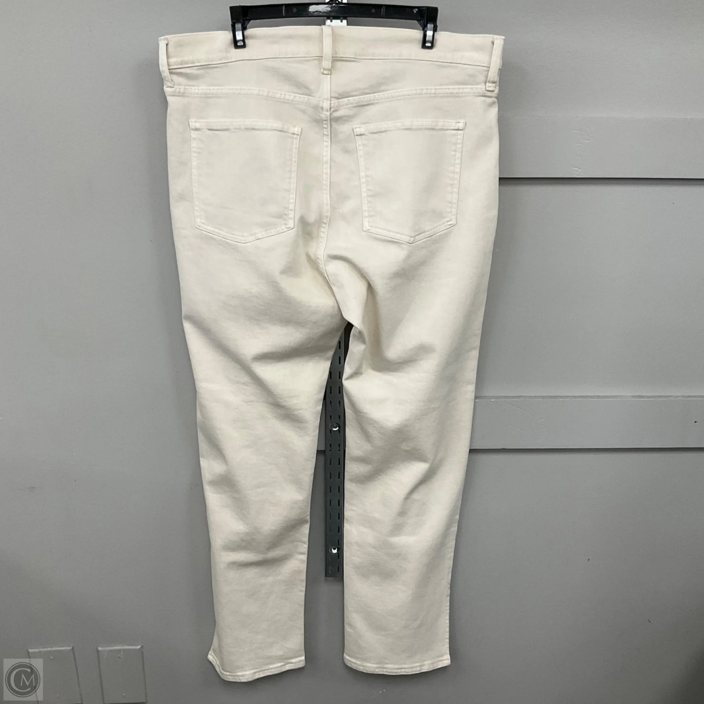Jeans Straight By Gap In Cream Denim, Size: 18