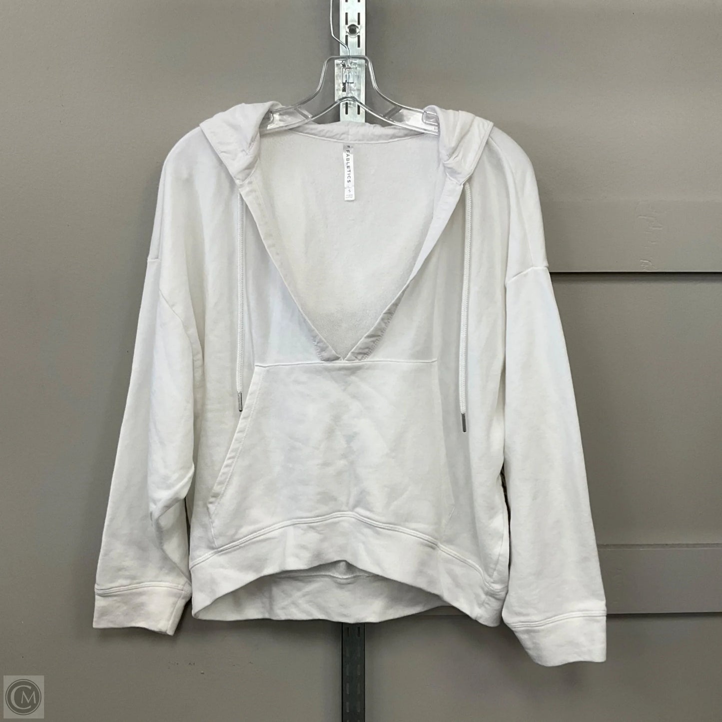 Athletic Top Long Sleeve Hoodie By Fabletics In White, Size: S