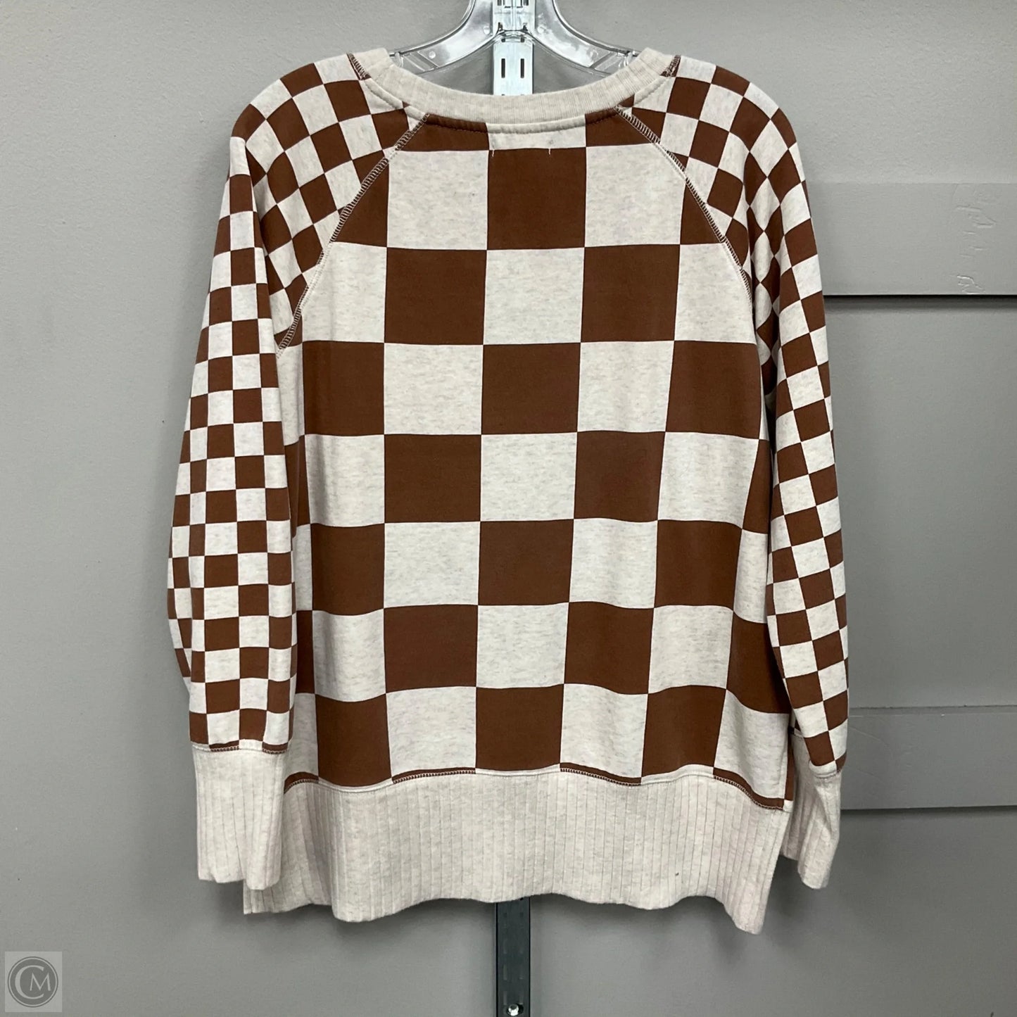 Sweatshirt Crewneck By Maurices In Brown & Cream, Size: M