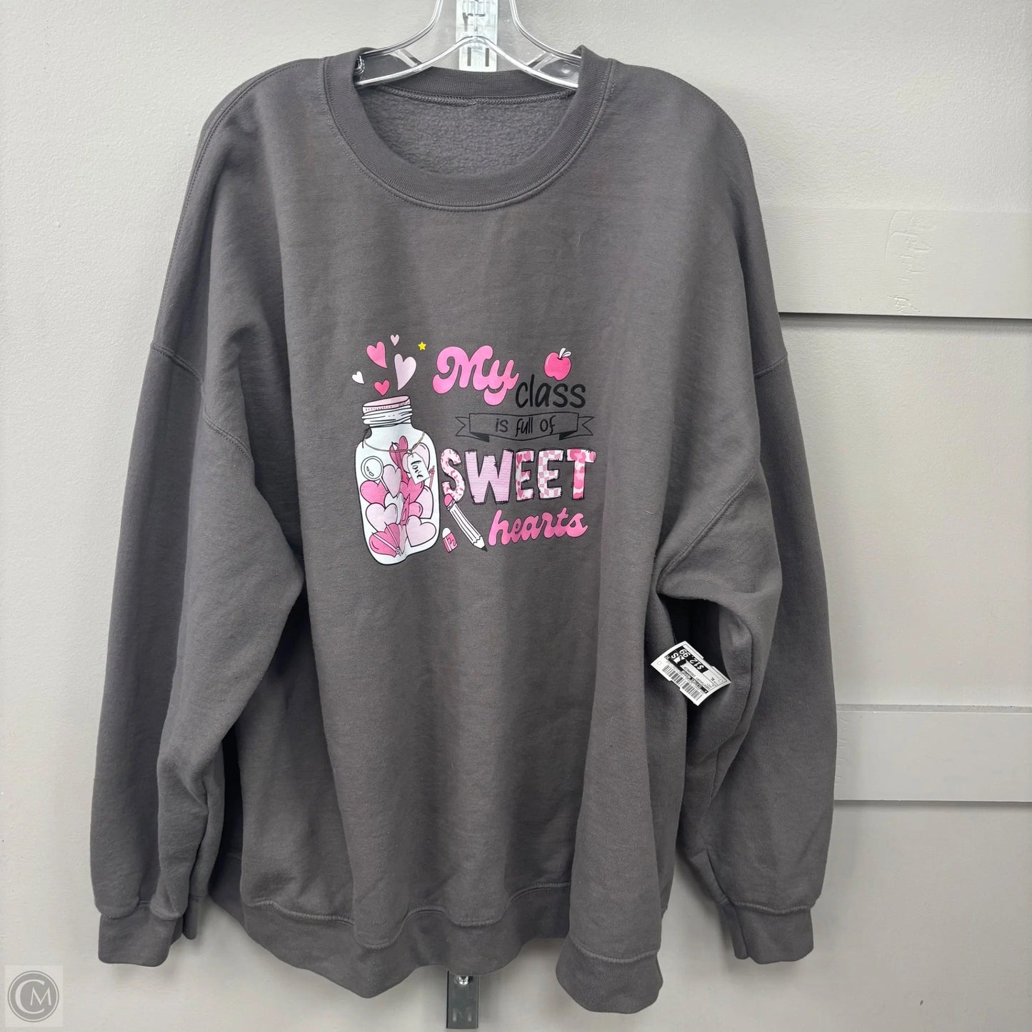 Sweatshirt Crewneck By Clothes Mentor In Grey, Size: Xl