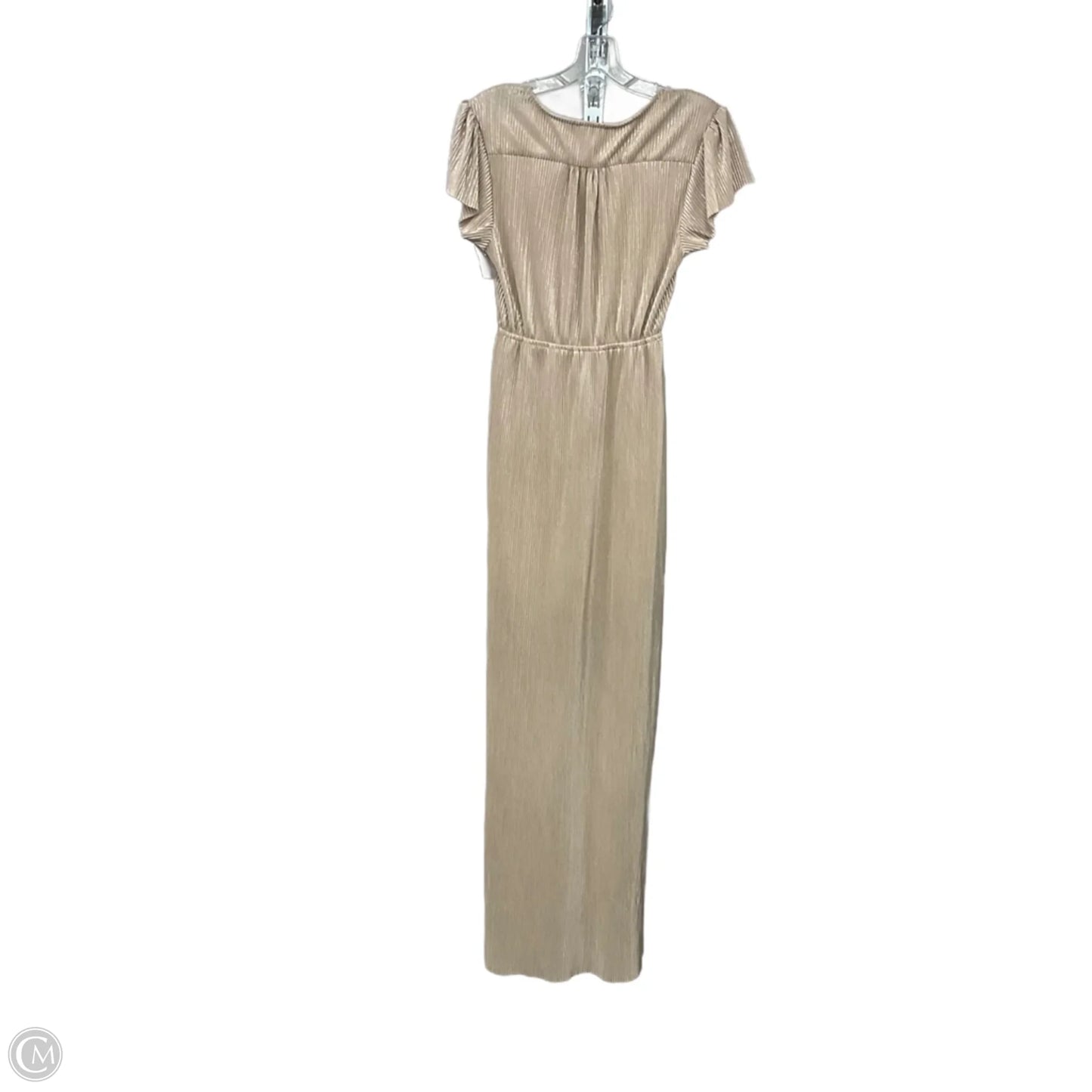 Dress Party Long By Clothes Mentor In Tan, Size: S