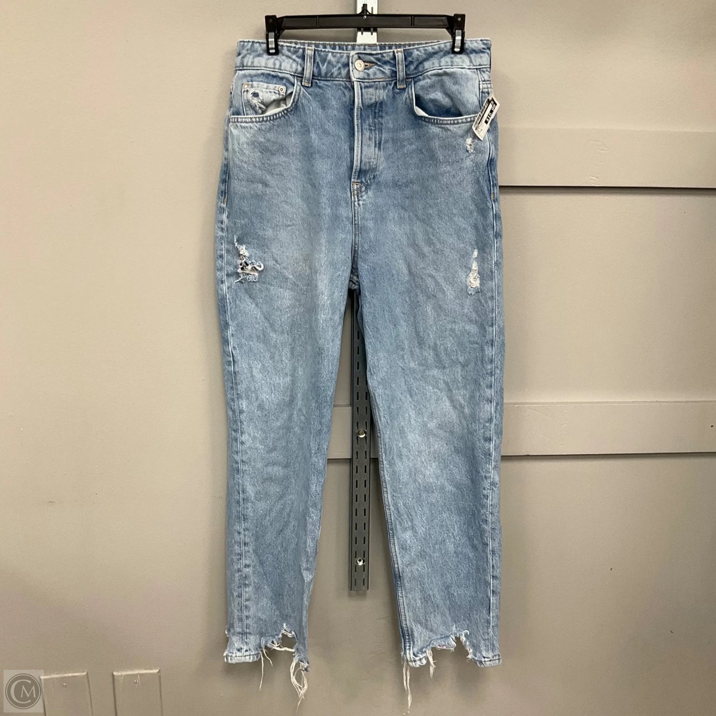 Jeans Straight By Zara In Blue Denim, Size: 8