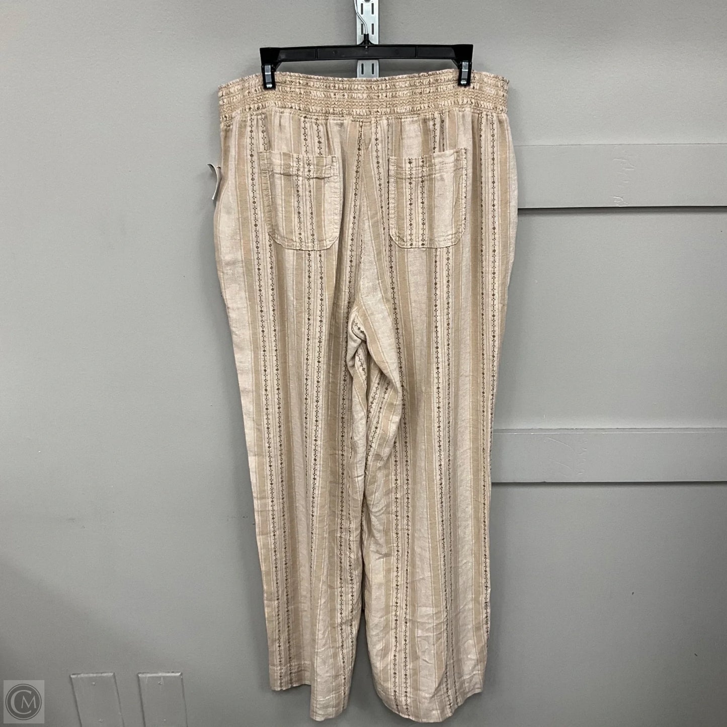 Pants Linen By Briggs In Beige, Size: L