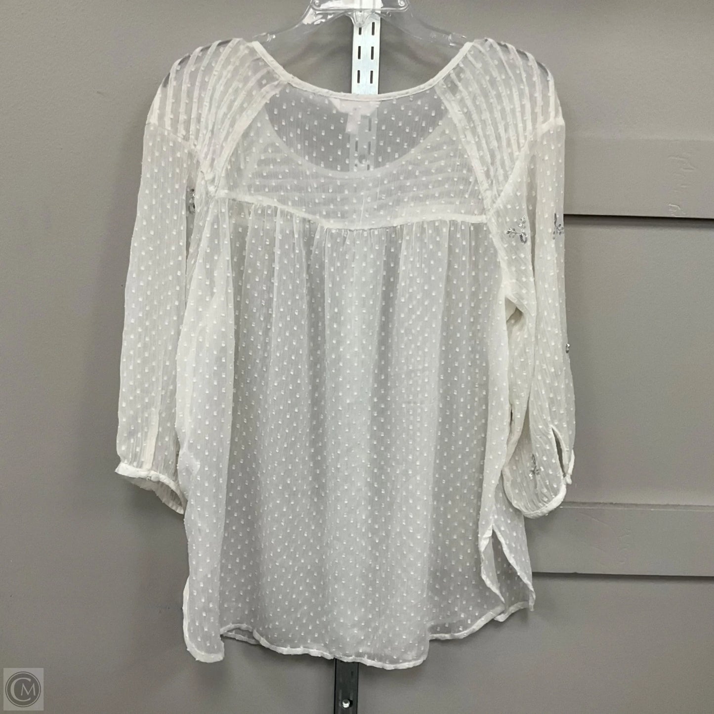 Top Long Sleeve By Lc Lauren Conrad In White, Size: Xl