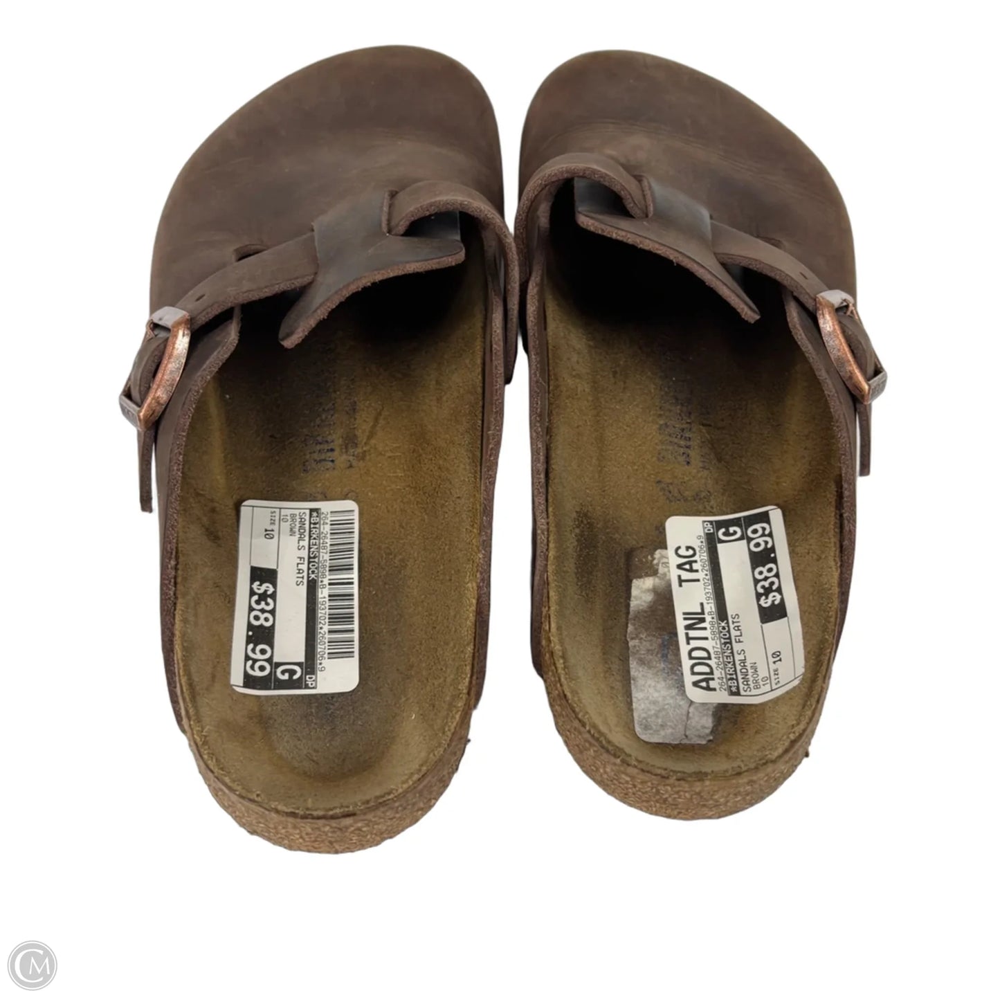 Sandals Flats By Birkenstock In Brown, Size: 10