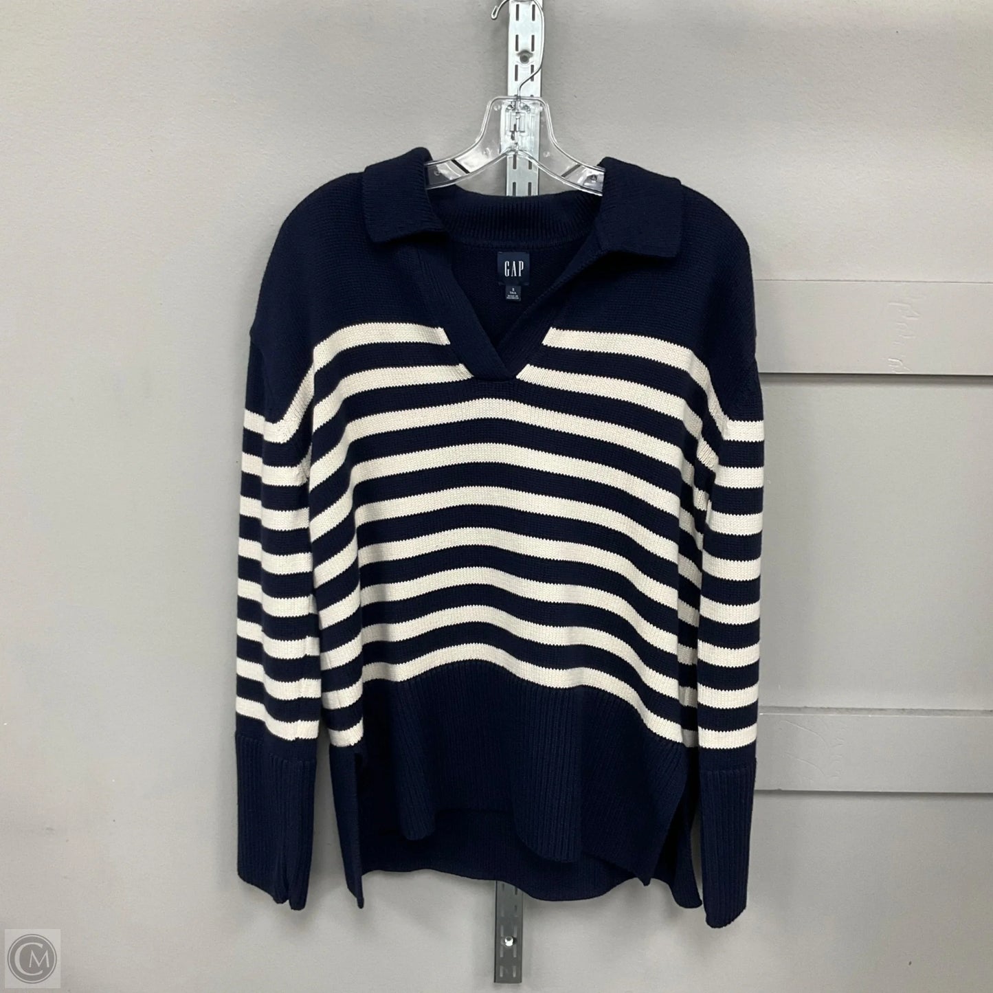 Sweater By Gap In Blue & White, Size: S