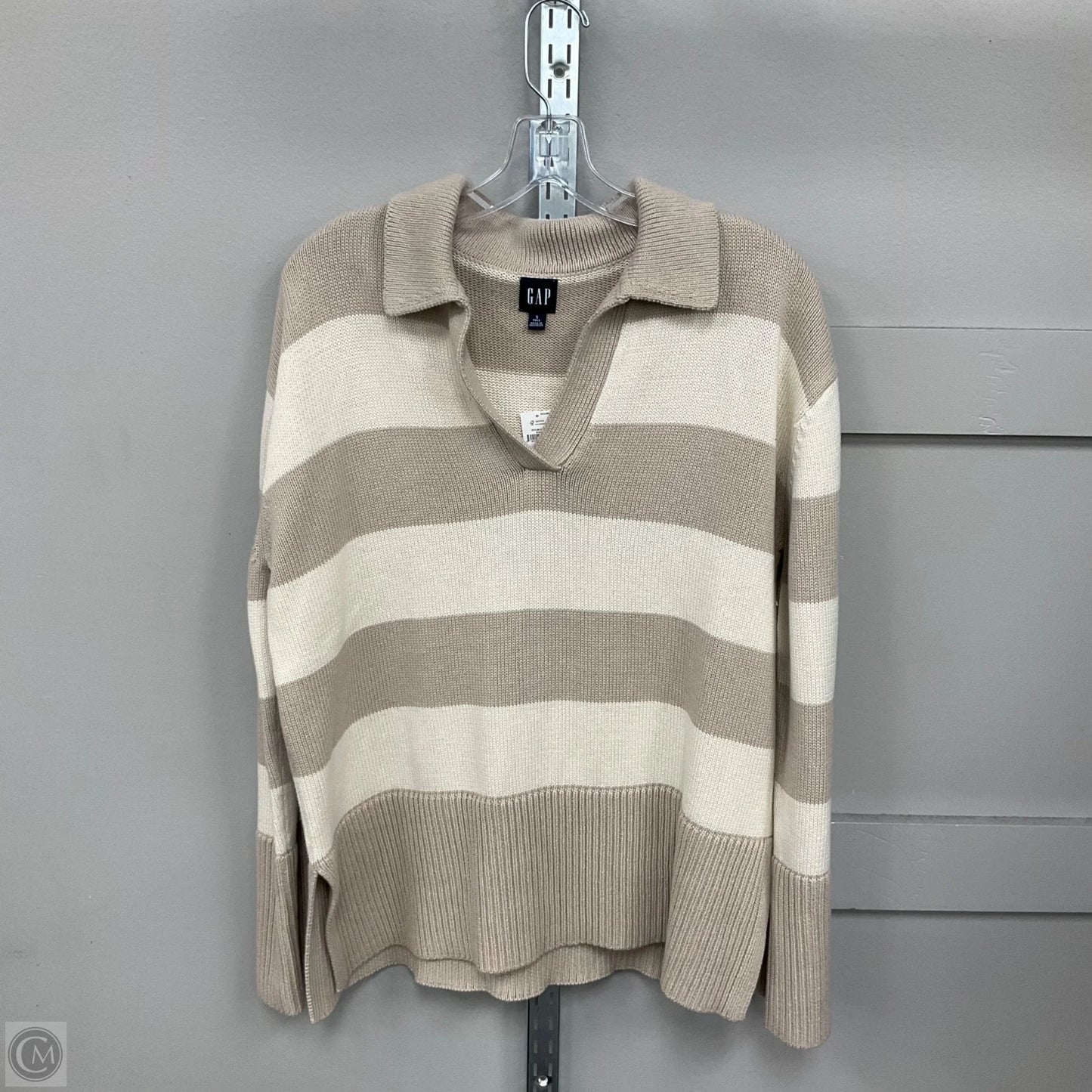 Sweater By Gap In Brown & Cream, Size: S