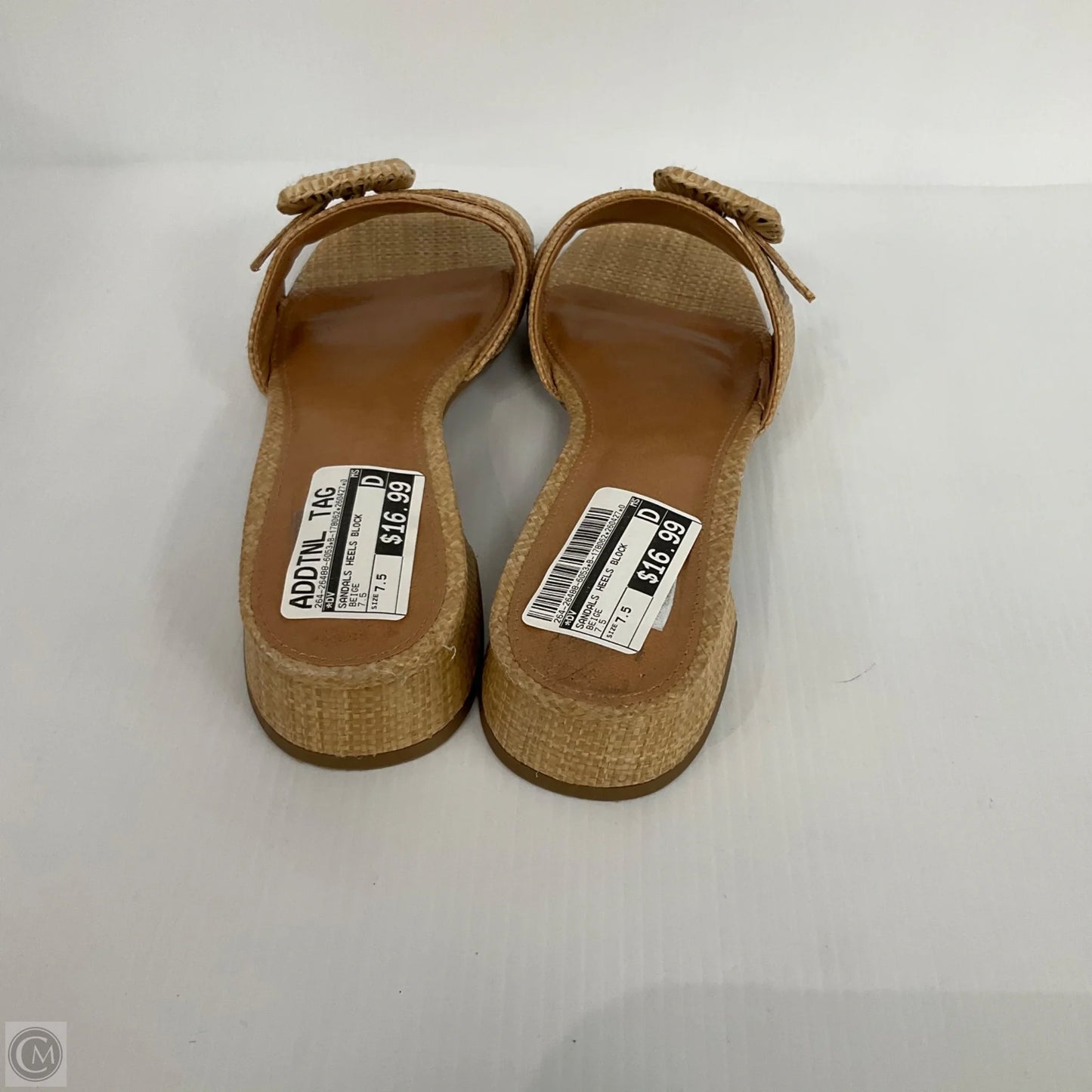 Sandals Heels Block By Dv In Beige, Size: 7.5