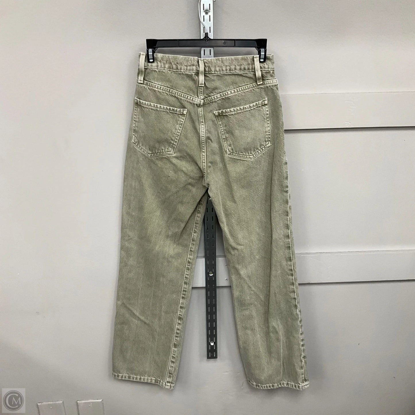 Jeans Wide Leg By Frame In Green Denim, Size: 26