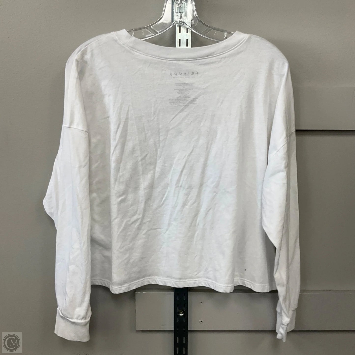 Top Long Sleeve Basic In White, Size: Xl