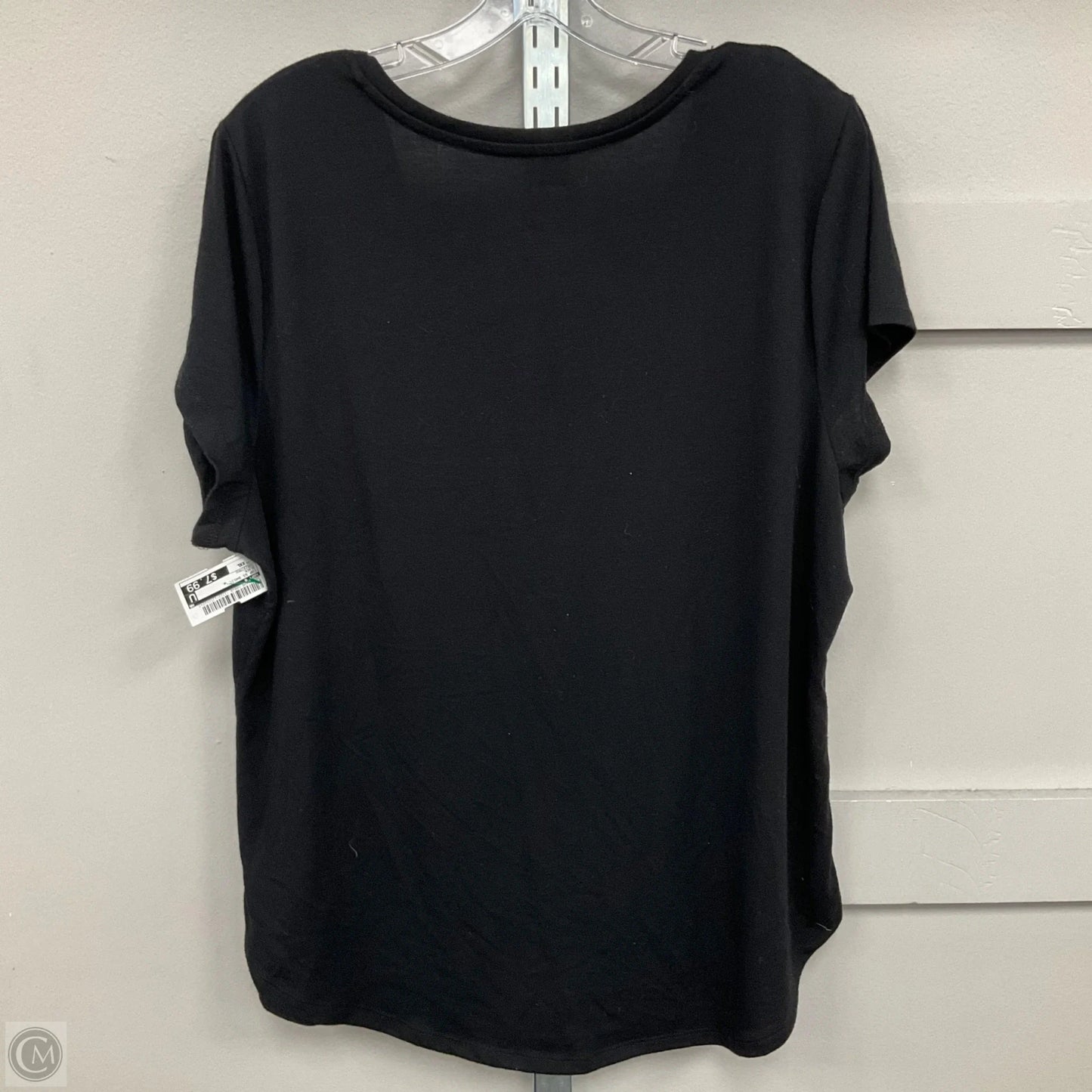 Top Short Sleeve Basic By Apt 9 In Black, Size: Xxl