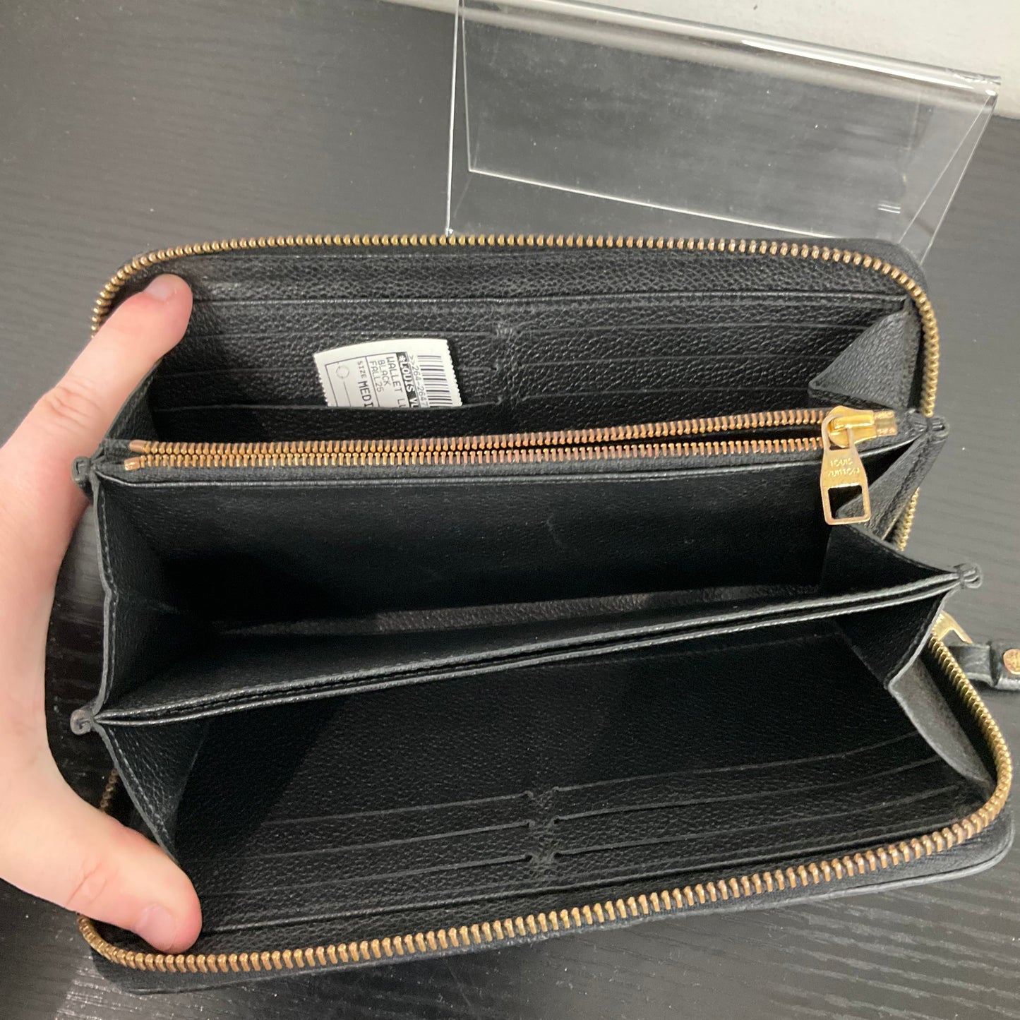 Wallet Luxury Designer By Louis Vuitton In Black, Size:Medium