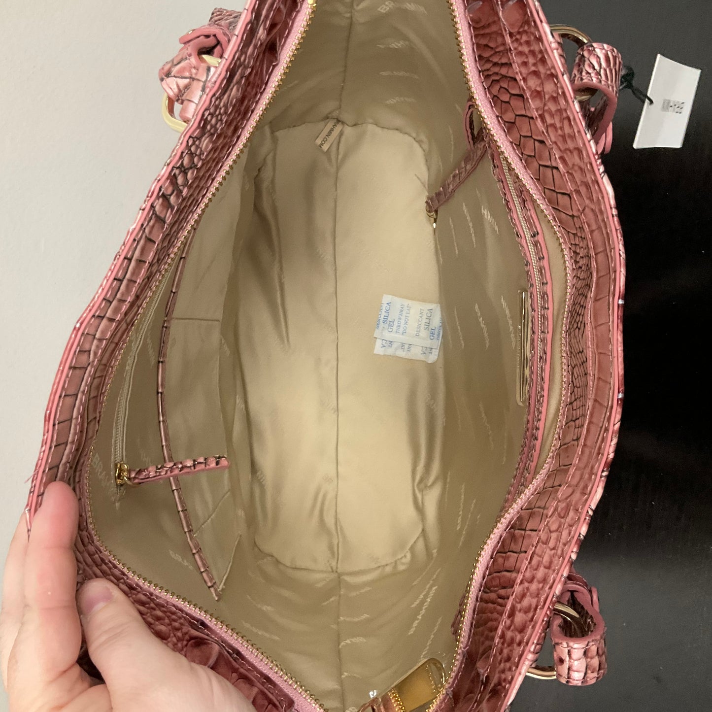 Handbag Designer By Brahmin In Pink, Size:Large