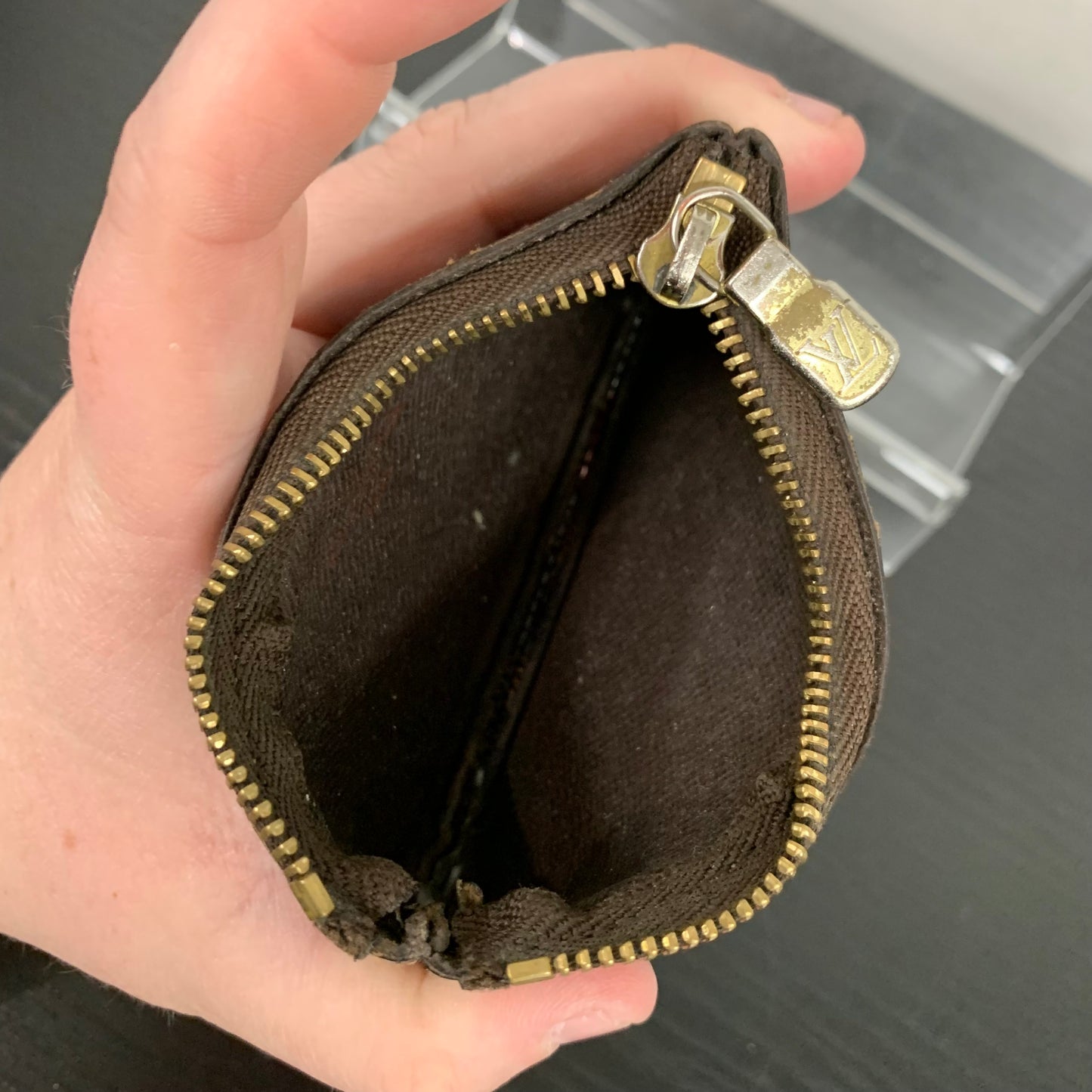 Coin Purse Luxury Designer By Louis Vuitton In Checkered Pattern, Size:Small