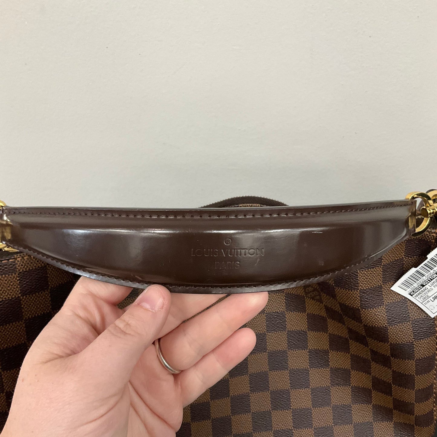 Handbag Luxury Designer By Louis Vuitton In Checkered Pattern, Size:Large