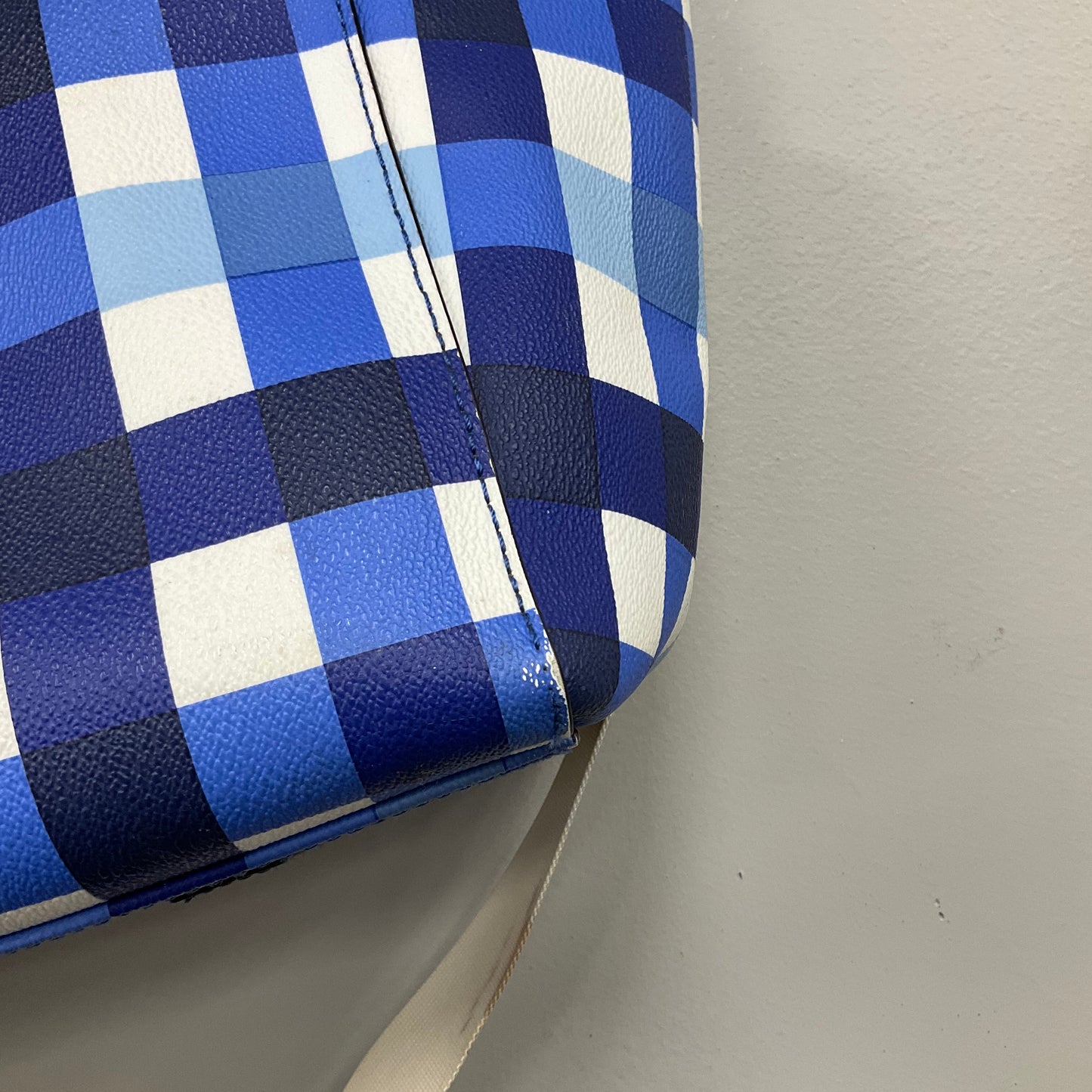 Diaper Bag Designer By Kate Spade In Plaid Pattern, Size:Large