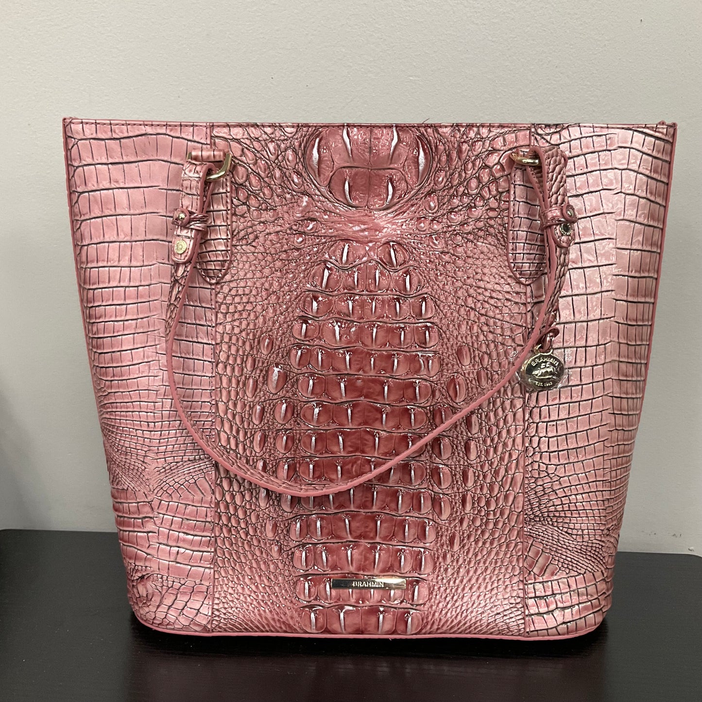 Handbag Designer By Brahmin In Pink, Size:Large