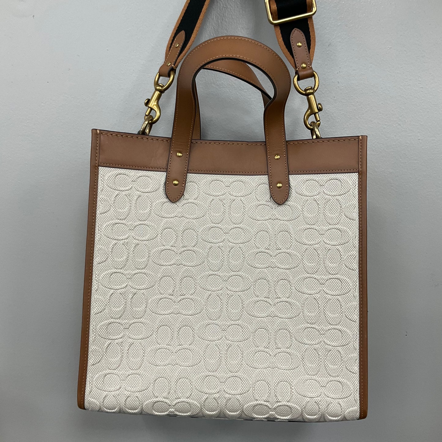 Tote Designer By Coach In Brown & Cream, Size:Medium