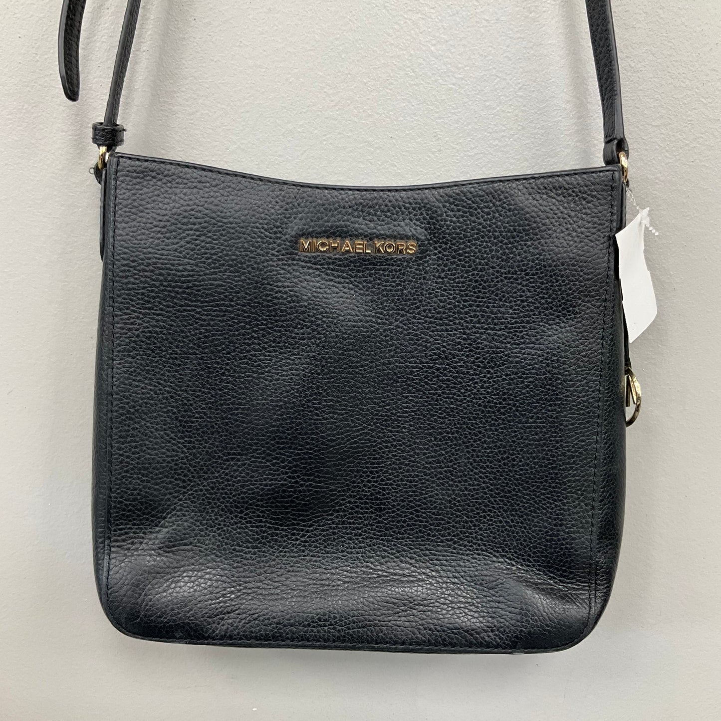 Crossbody Designer By Michael Kors In Black & Gold, Size:Medium