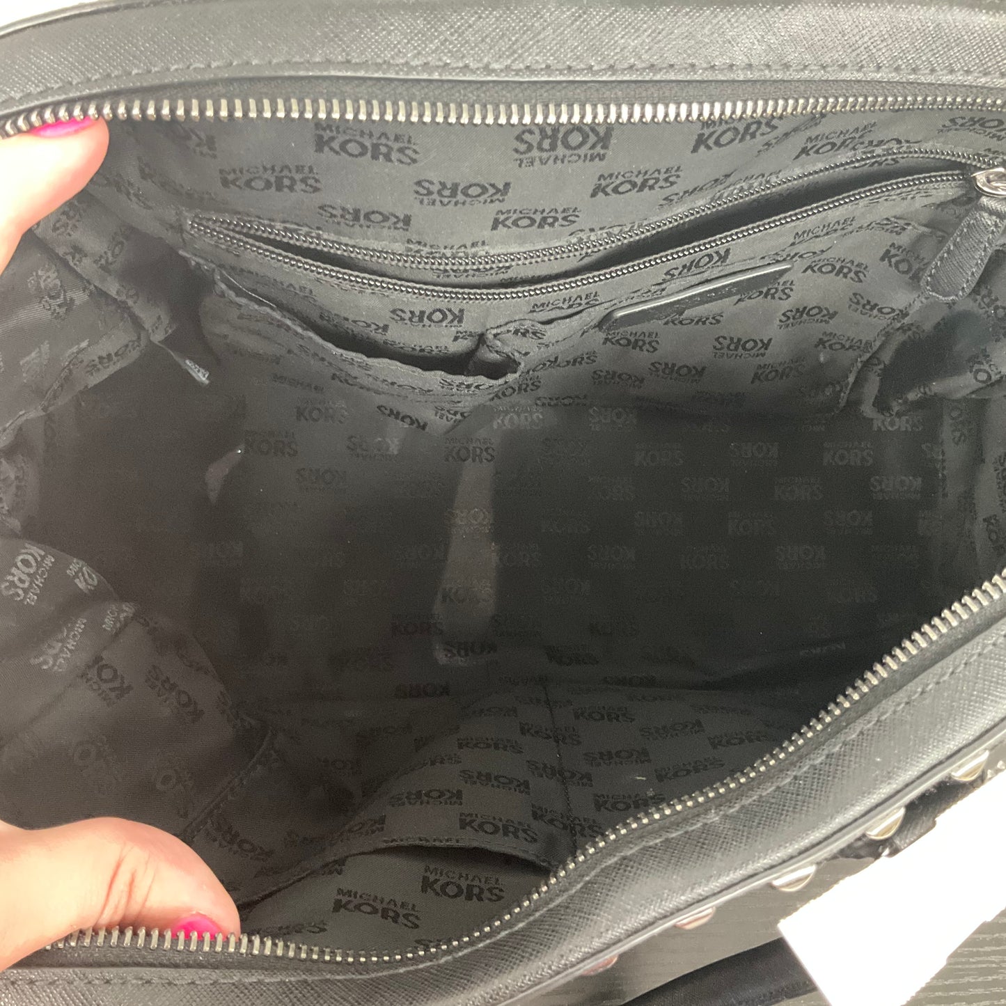 Handbag Designer By Michael Kors In Black, Size:Medium