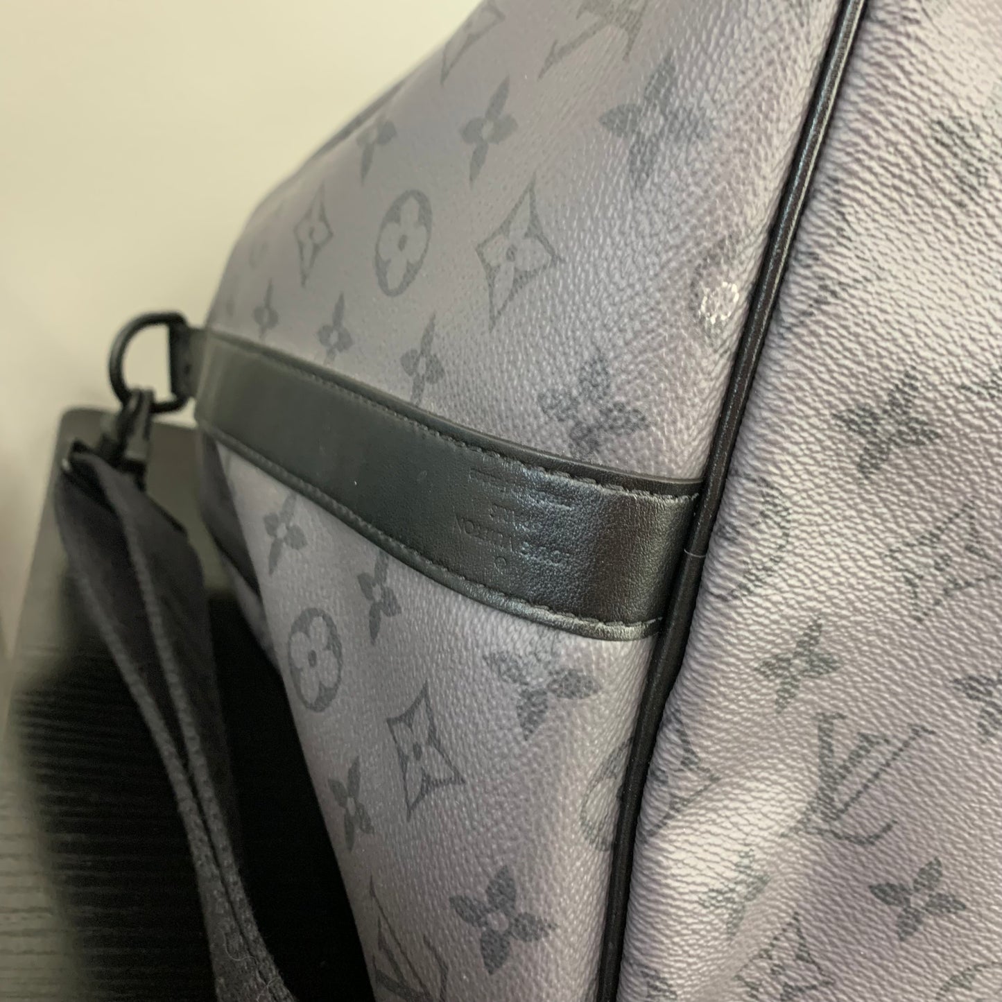 Keepall Bandouliere 55 Luxury Designer By Louis Vuitton In Black & Blue, Size:Large