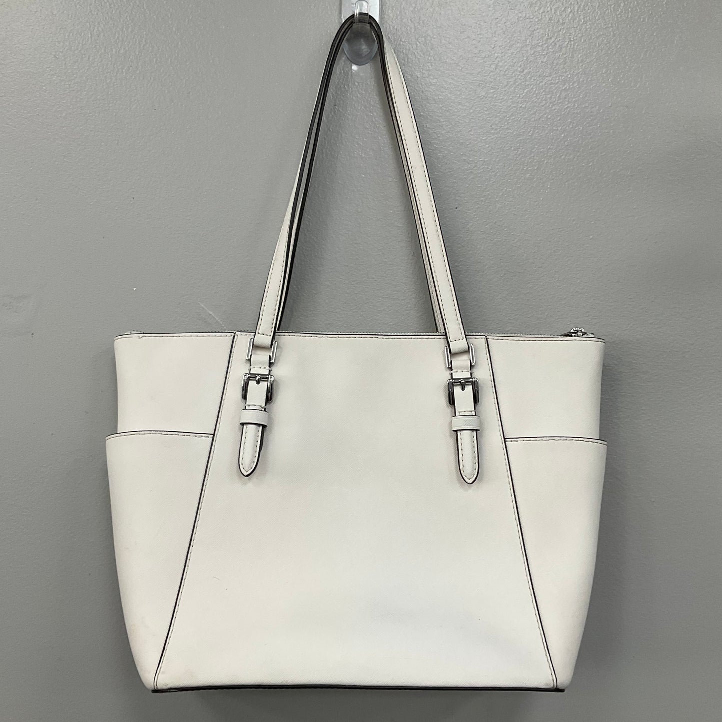 Handbag Designer By Michael Kors In White, Size:Large