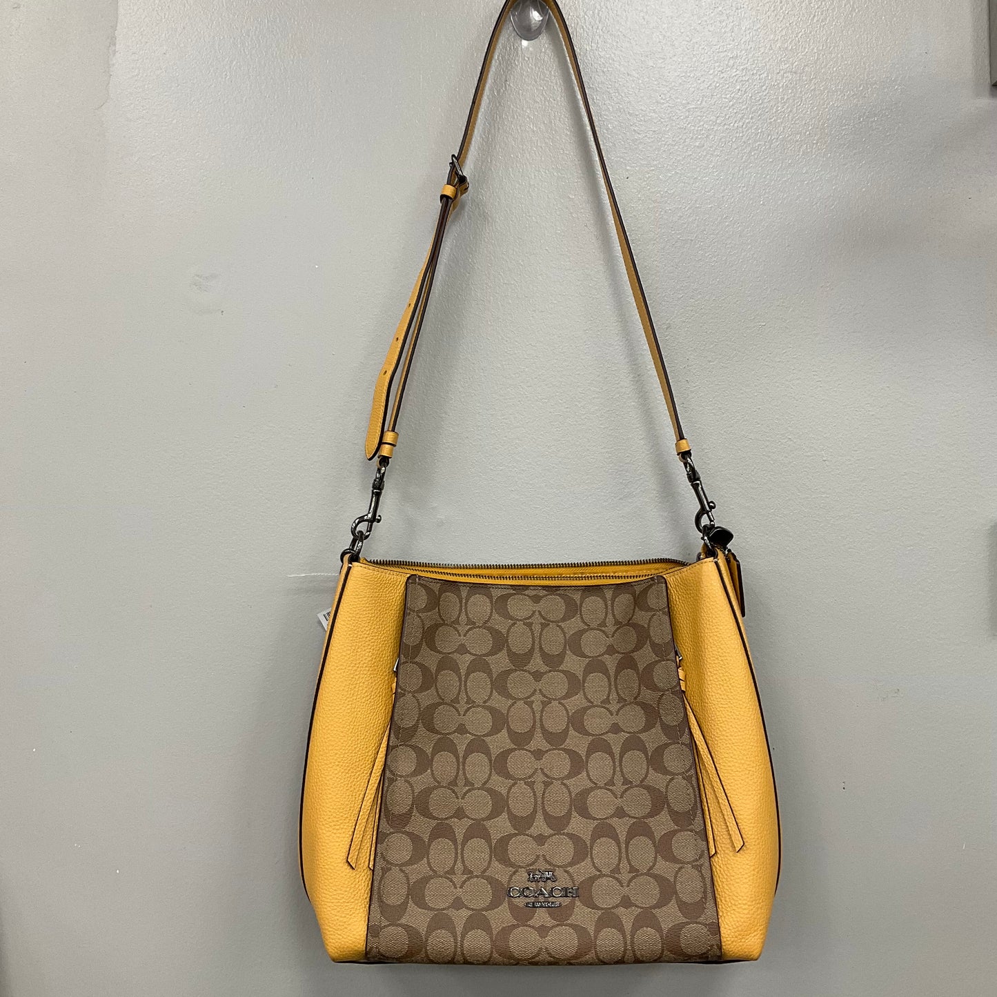 Handbag Designer By Coach In Yellow, Size:Large