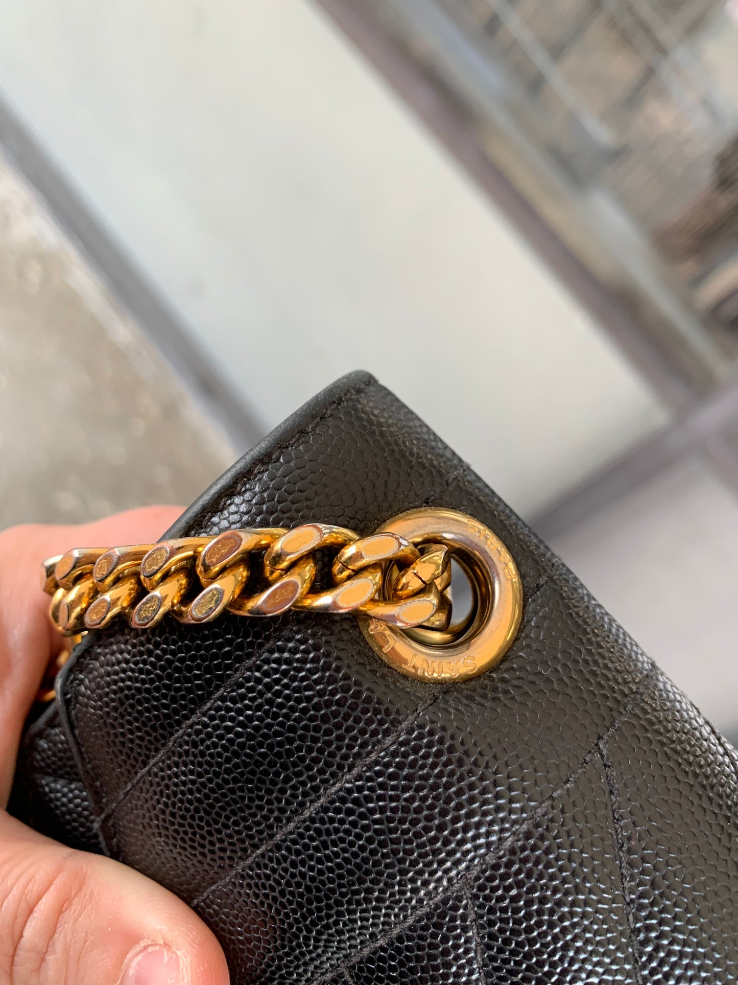 Crossbody Luxury Designer By Yves Saint Laurent In Black, Size:Medium