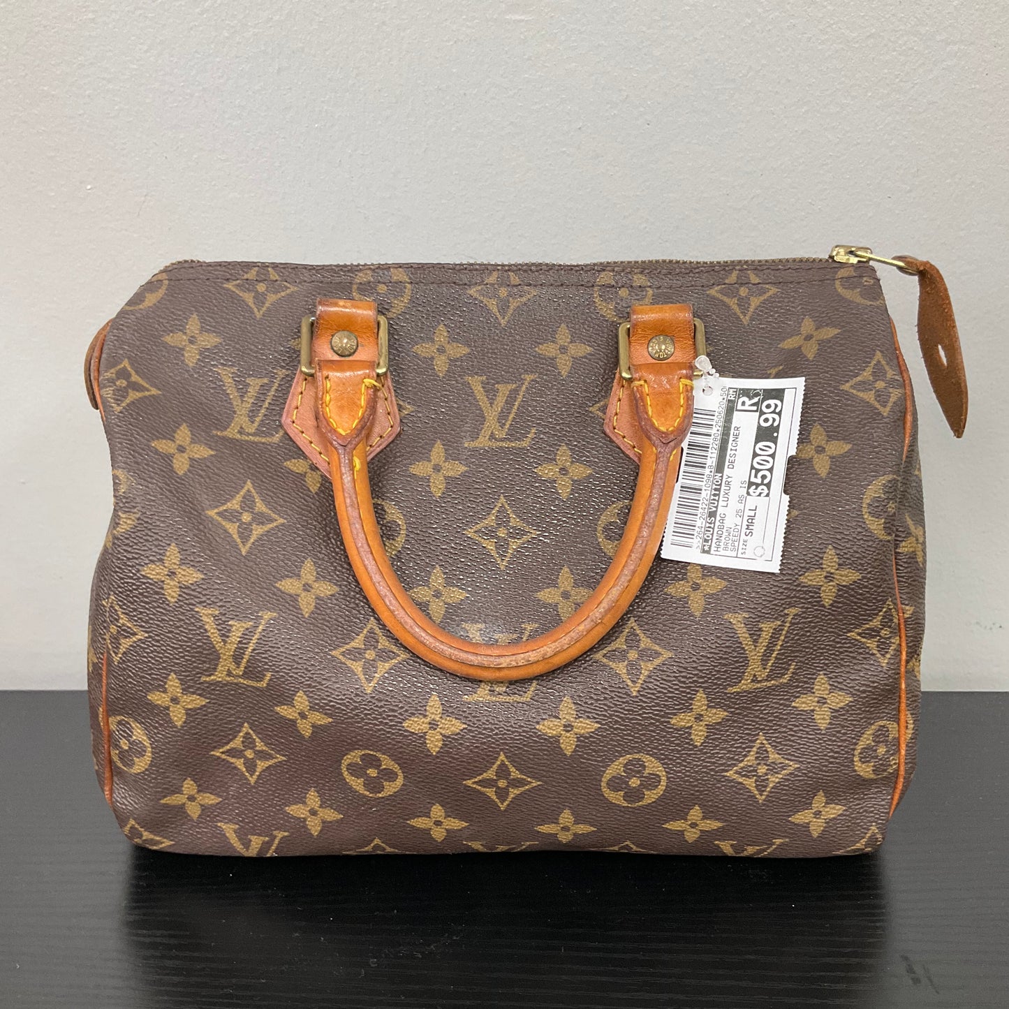 Handbag Luxury Designer By Louis Vuitton In Brown, Size:Small