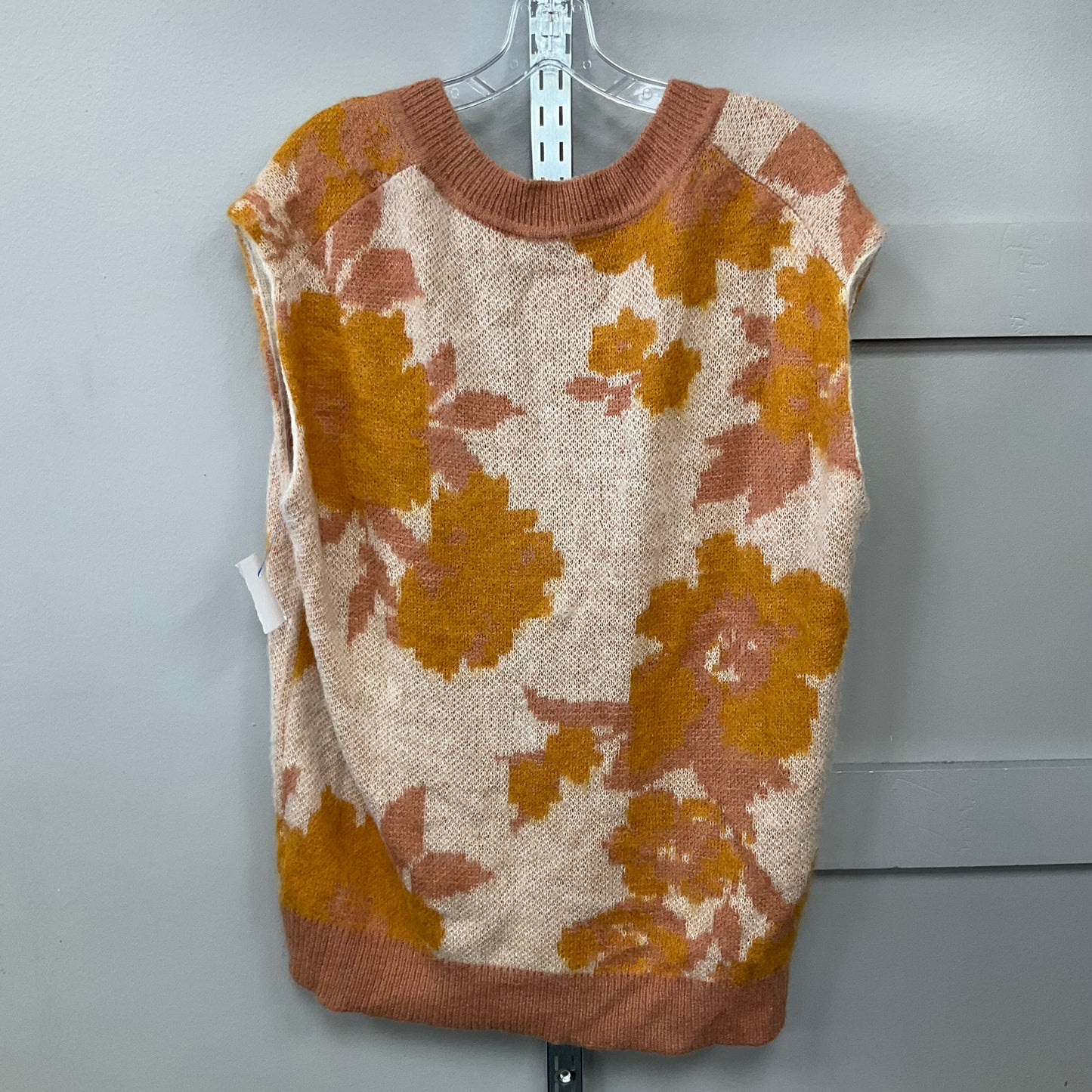 Vest Sweater By Maeve In Brown & Yellow, Size:S