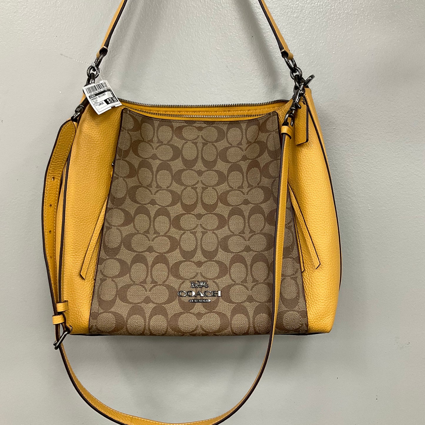 Handbag Designer By Coach In Yellow, Size:Large