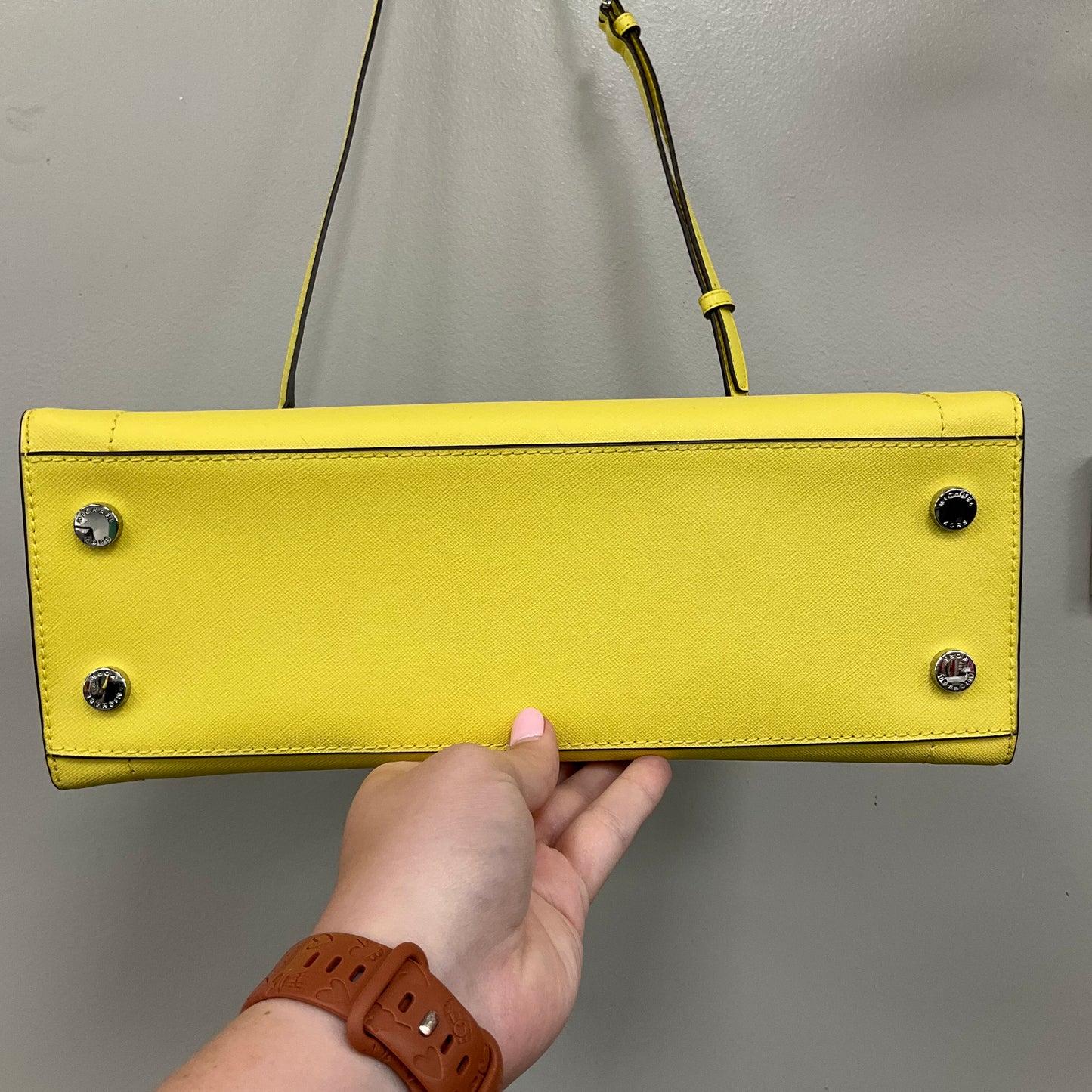 Handbag Designer By Michael Kors In Yellow, Size:Medium