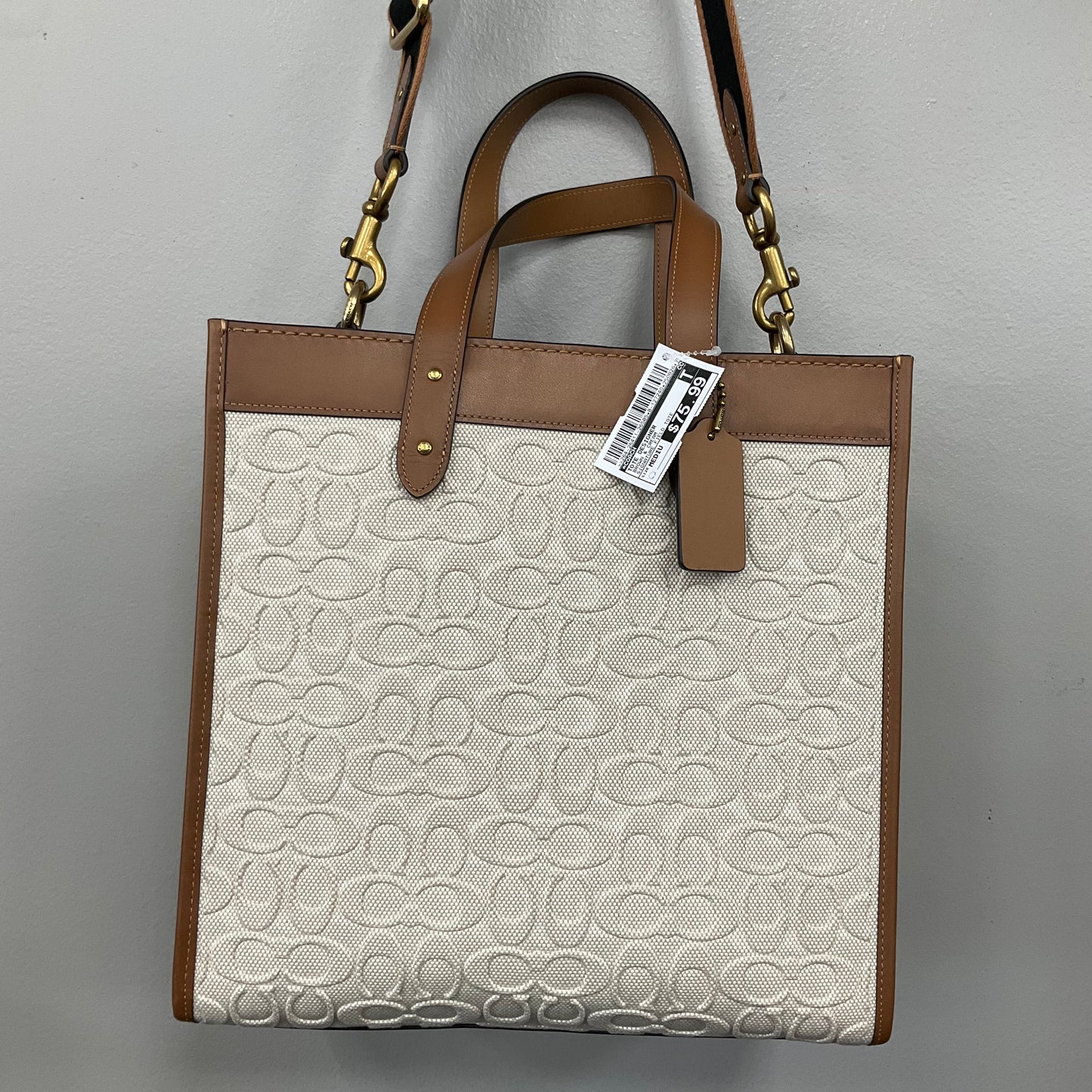 Tote Designer By Coach In Brown & Cream, Size:Medium