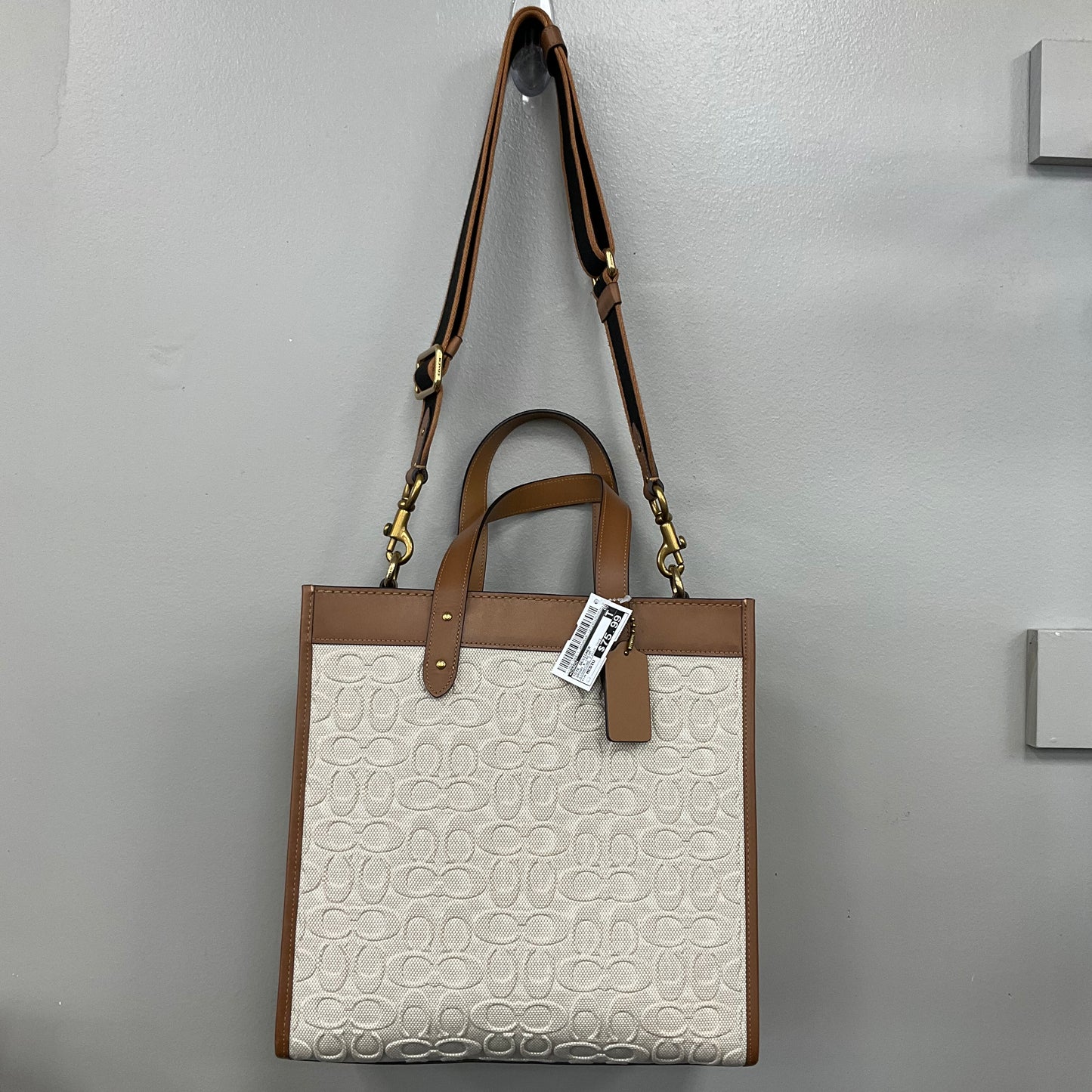Tote Designer By Coach In Brown & Cream, Size:Medium