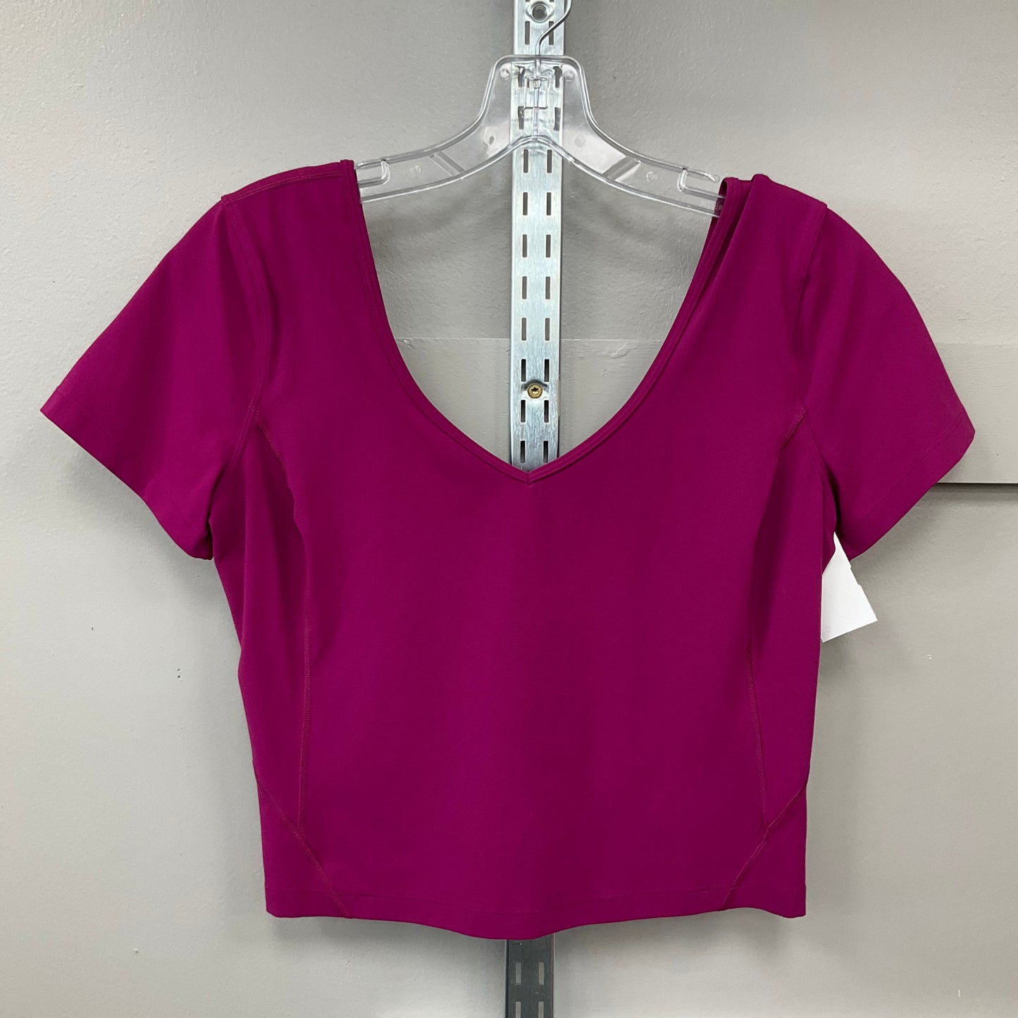Athletic Top Ss By Lululemon In Maroon, Size:S