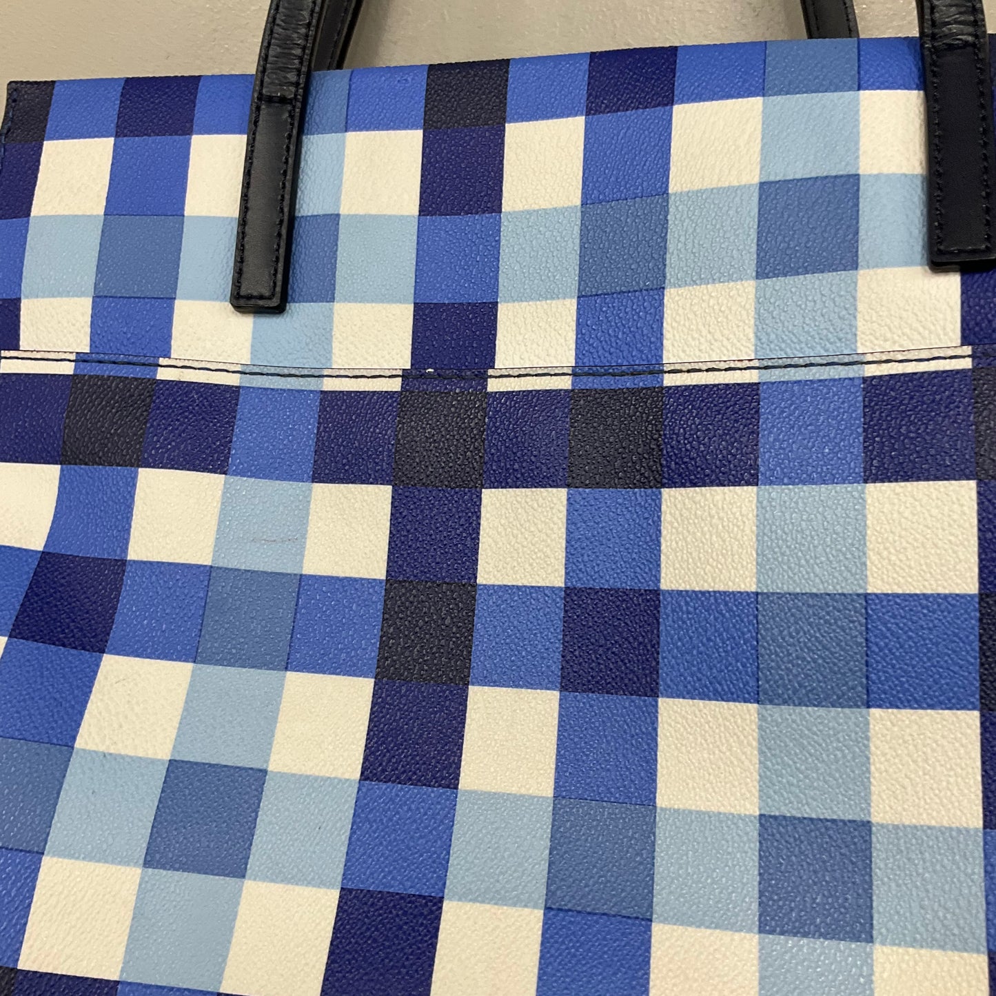 Diaper Bag Designer By Kate Spade In Plaid Pattern, Size:Large