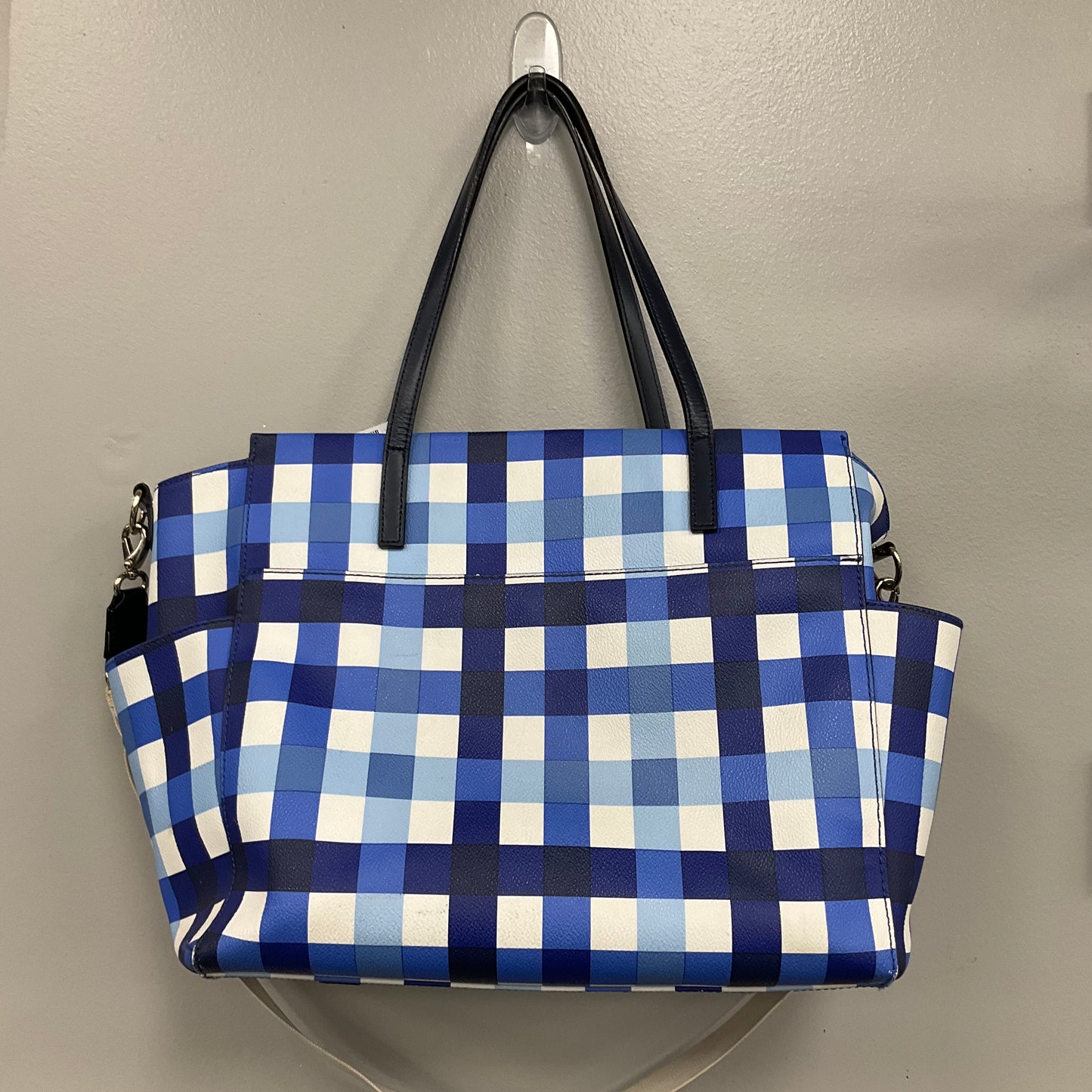 Diaper Bag Designer By Kate Spade In Plaid Pattern, Size:Large