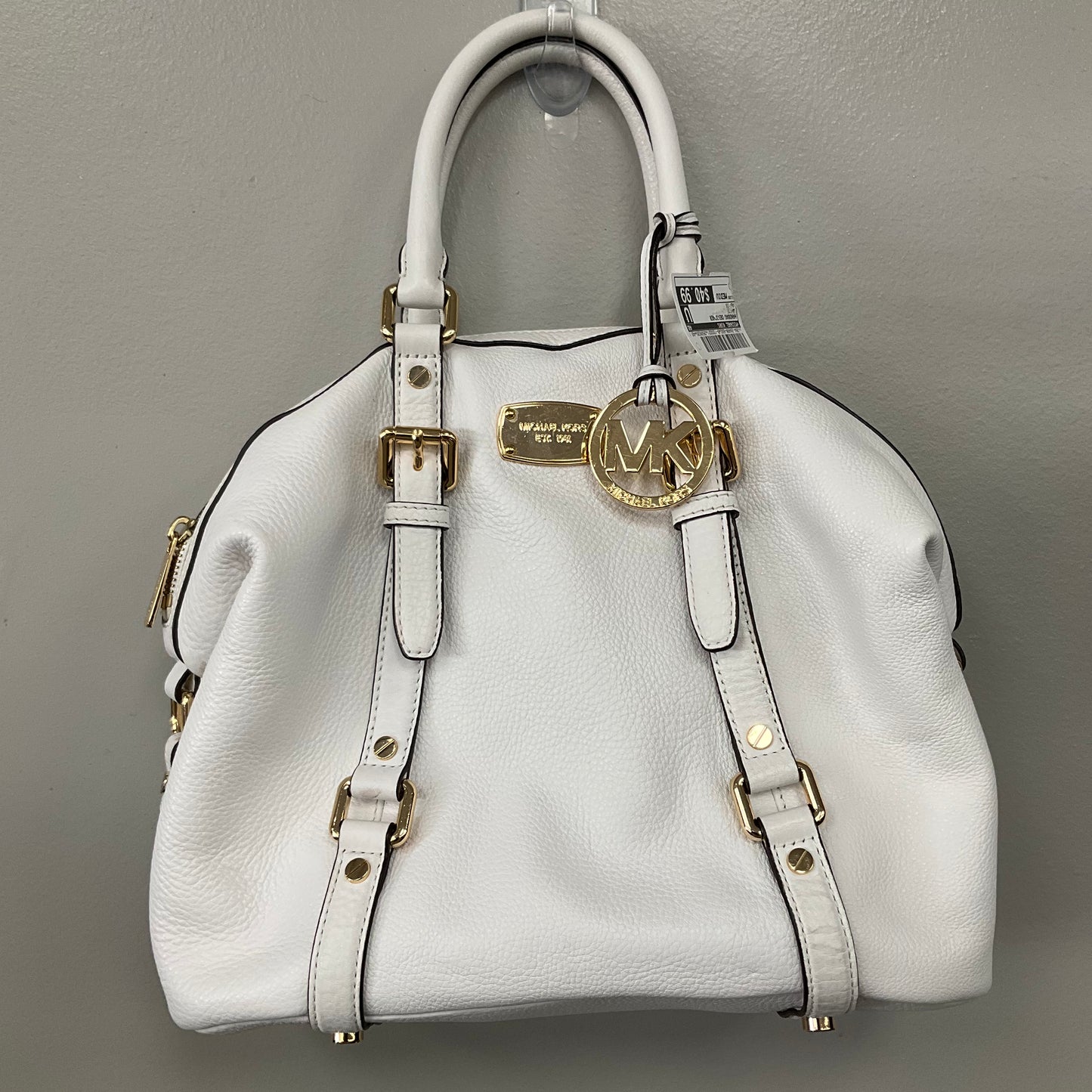 Handbag Designer By Michael Kors In White, Size:Medium