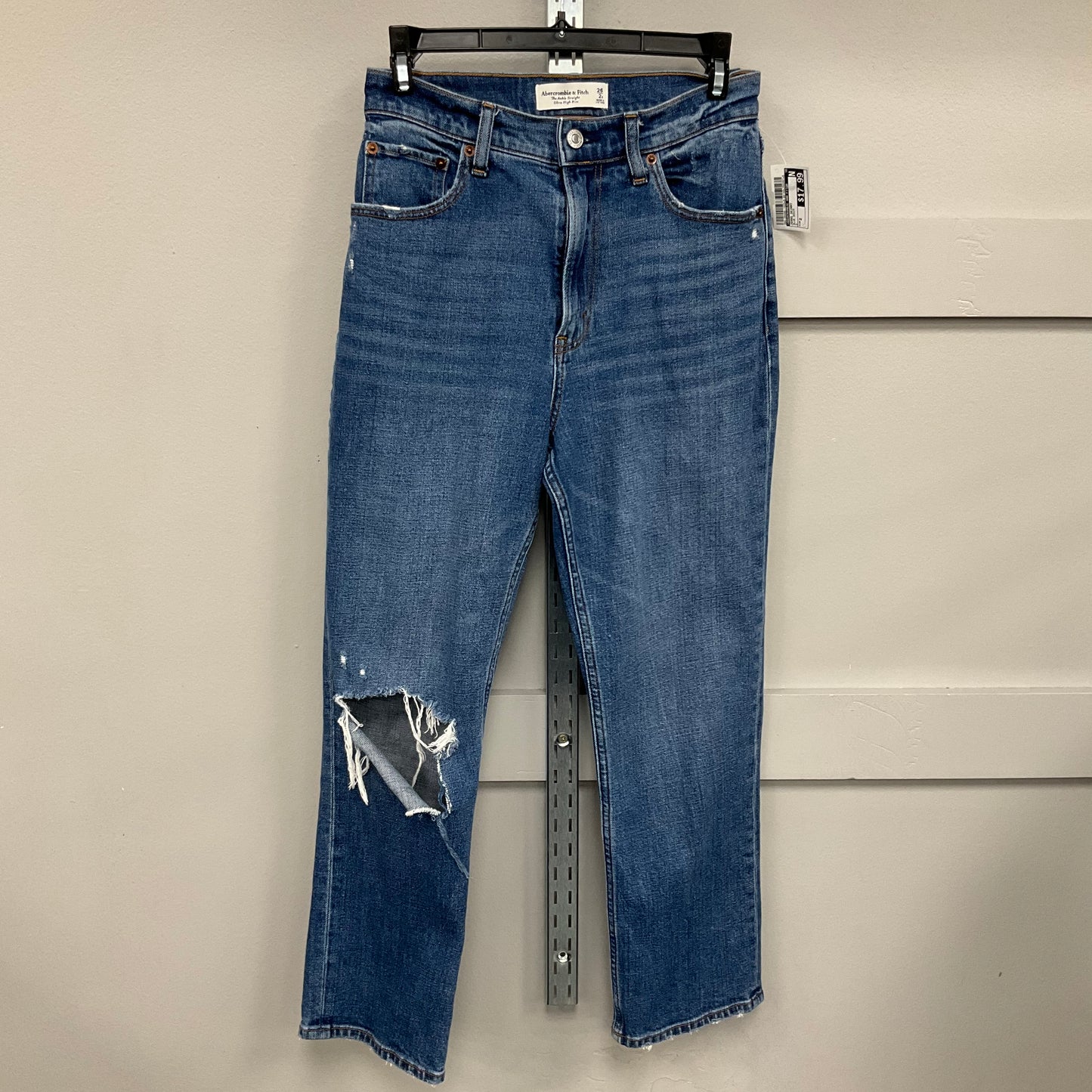 JEANS SKINNY by ABERCROMBIE AND FITCH In BLUE DENIM, Size: 2S